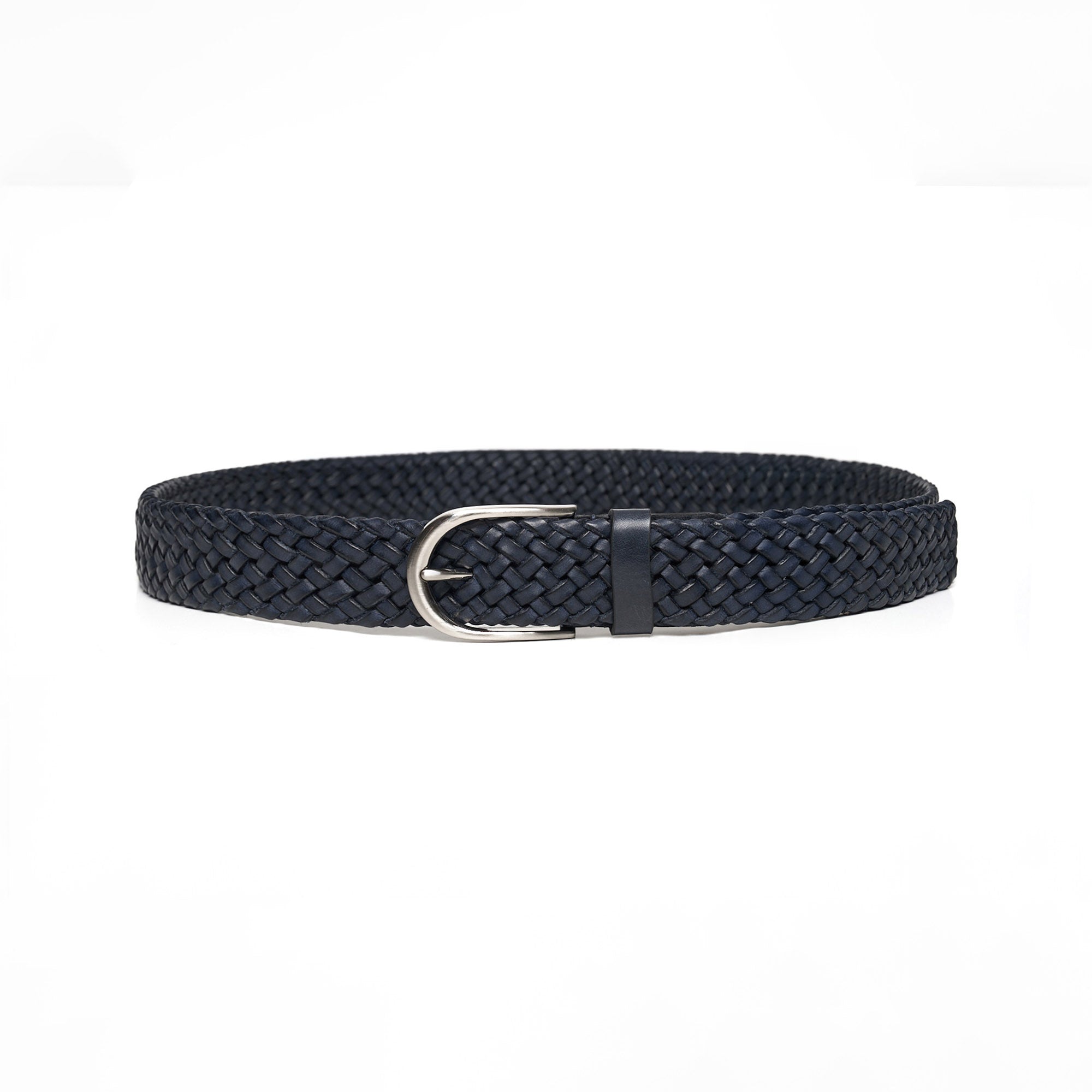 Men's Double-Sided Braided Calf Leather Handmade Belt M108 12
