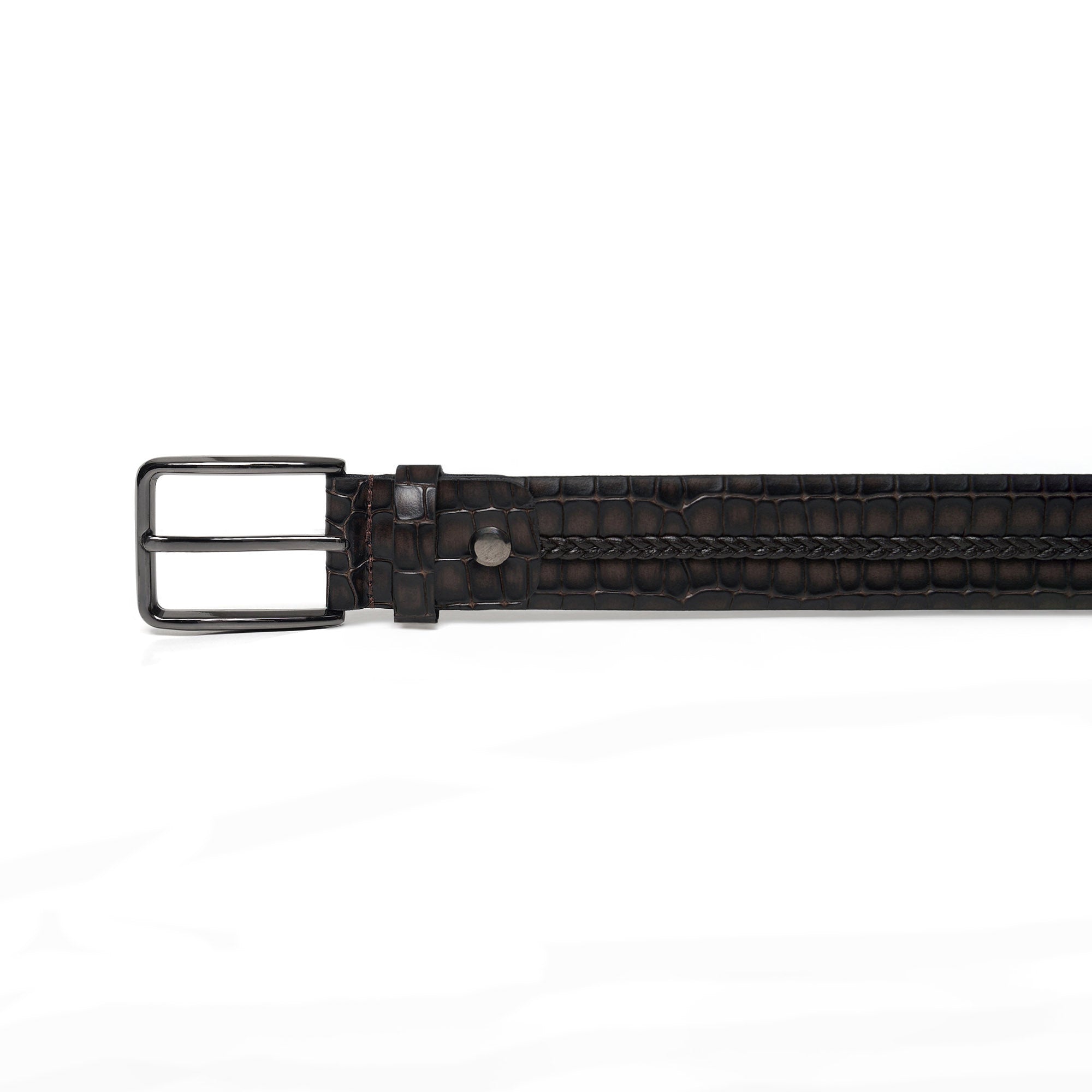 Men's Crocodile Embossed Calf Leather Handmade Belt M105 8