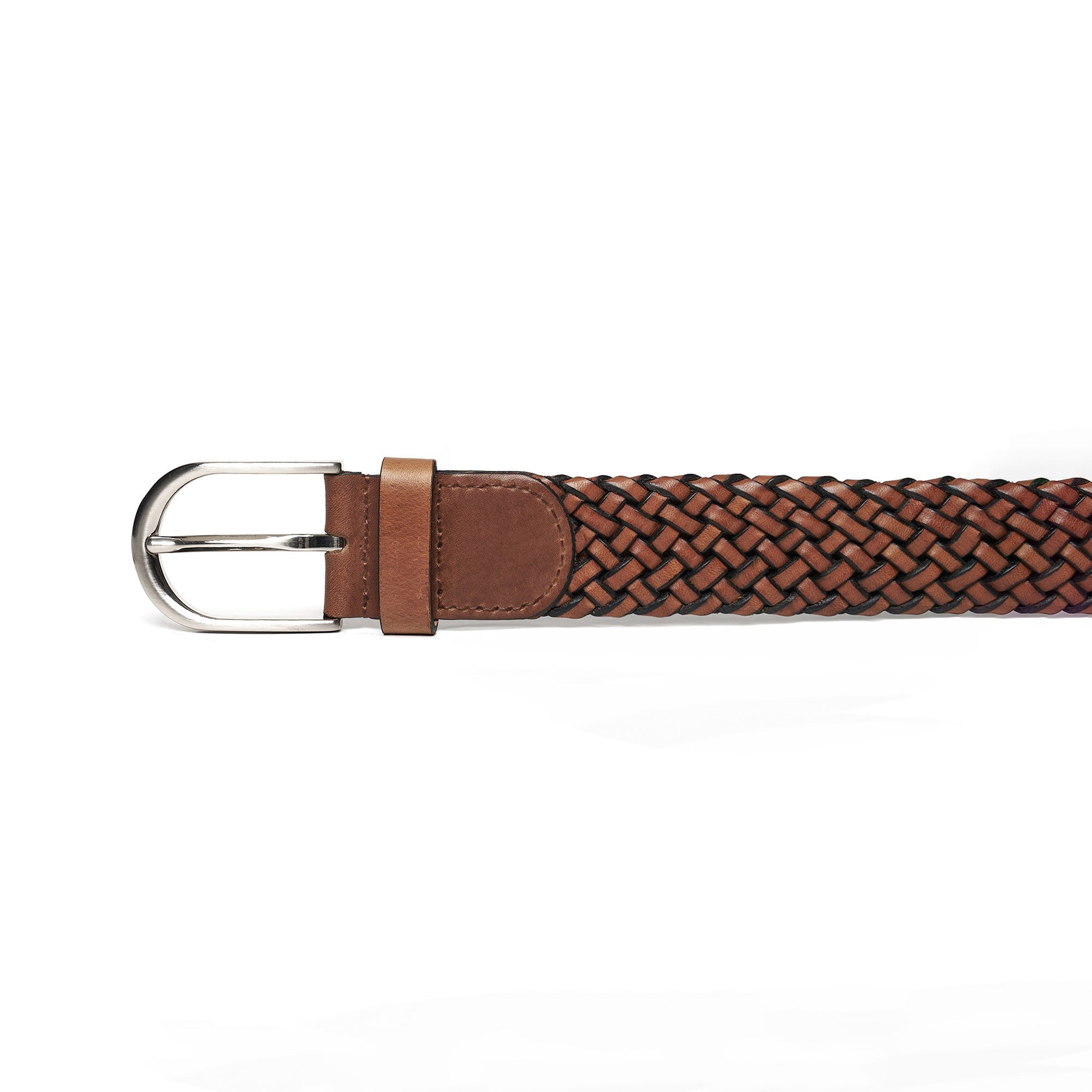 Men's Double-Sided Braided Calf Leather Handmade Belt M108 3