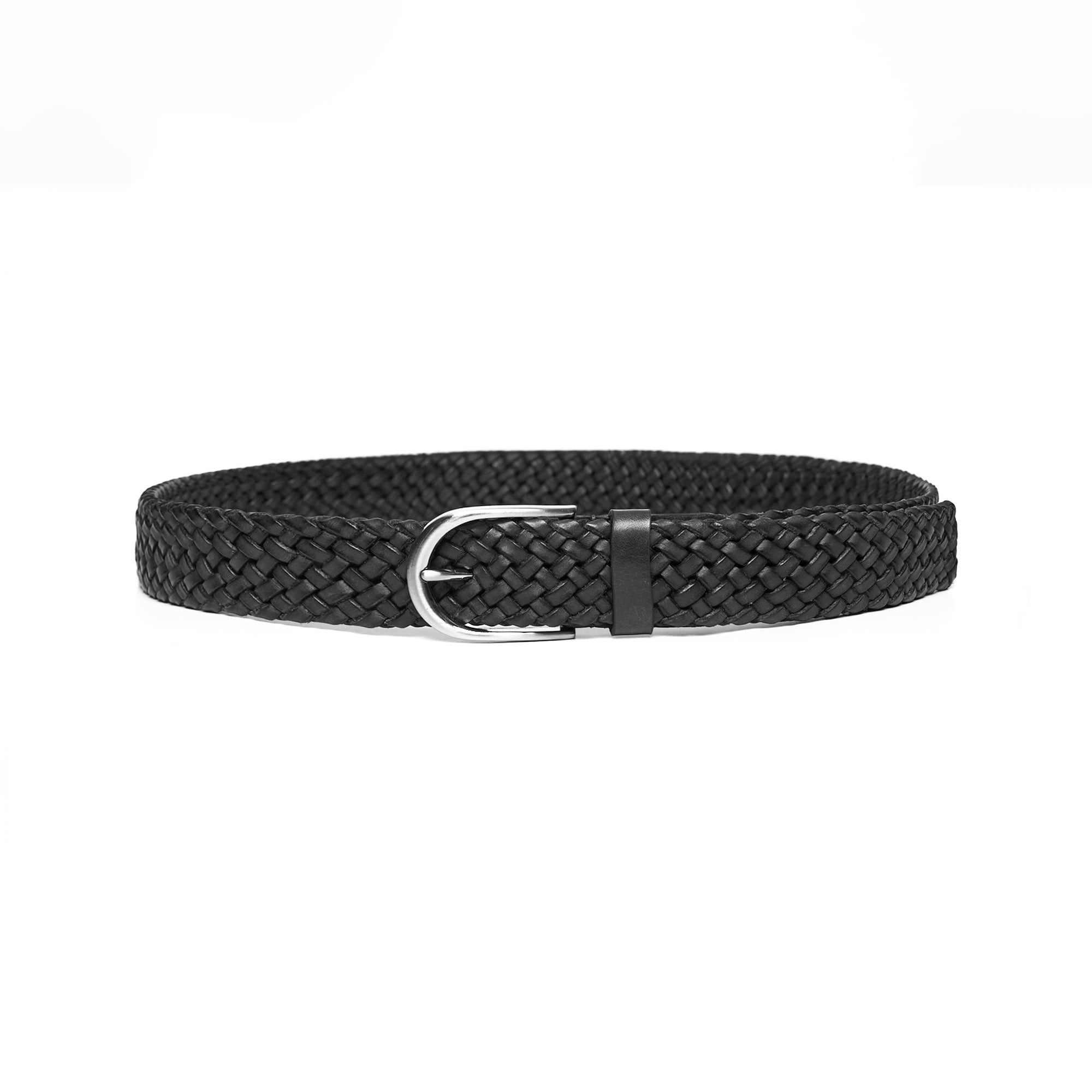 Men's Double-Sided Braided Calf Leather Handmade Belt M108 7