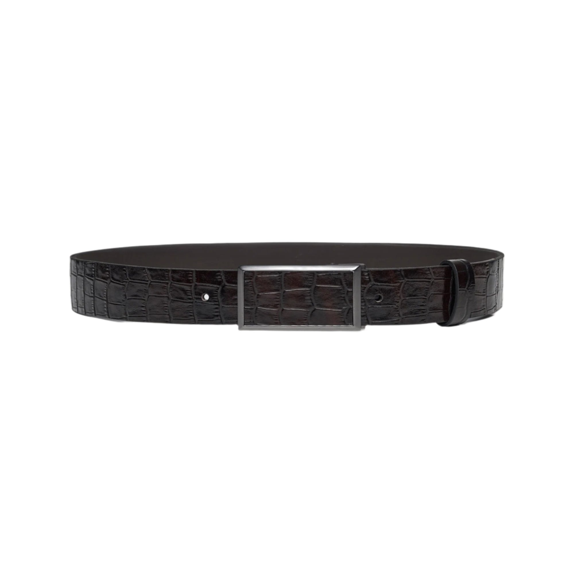 Men's Crocodile Embossed Calf Leather Handmade Belt M111 7