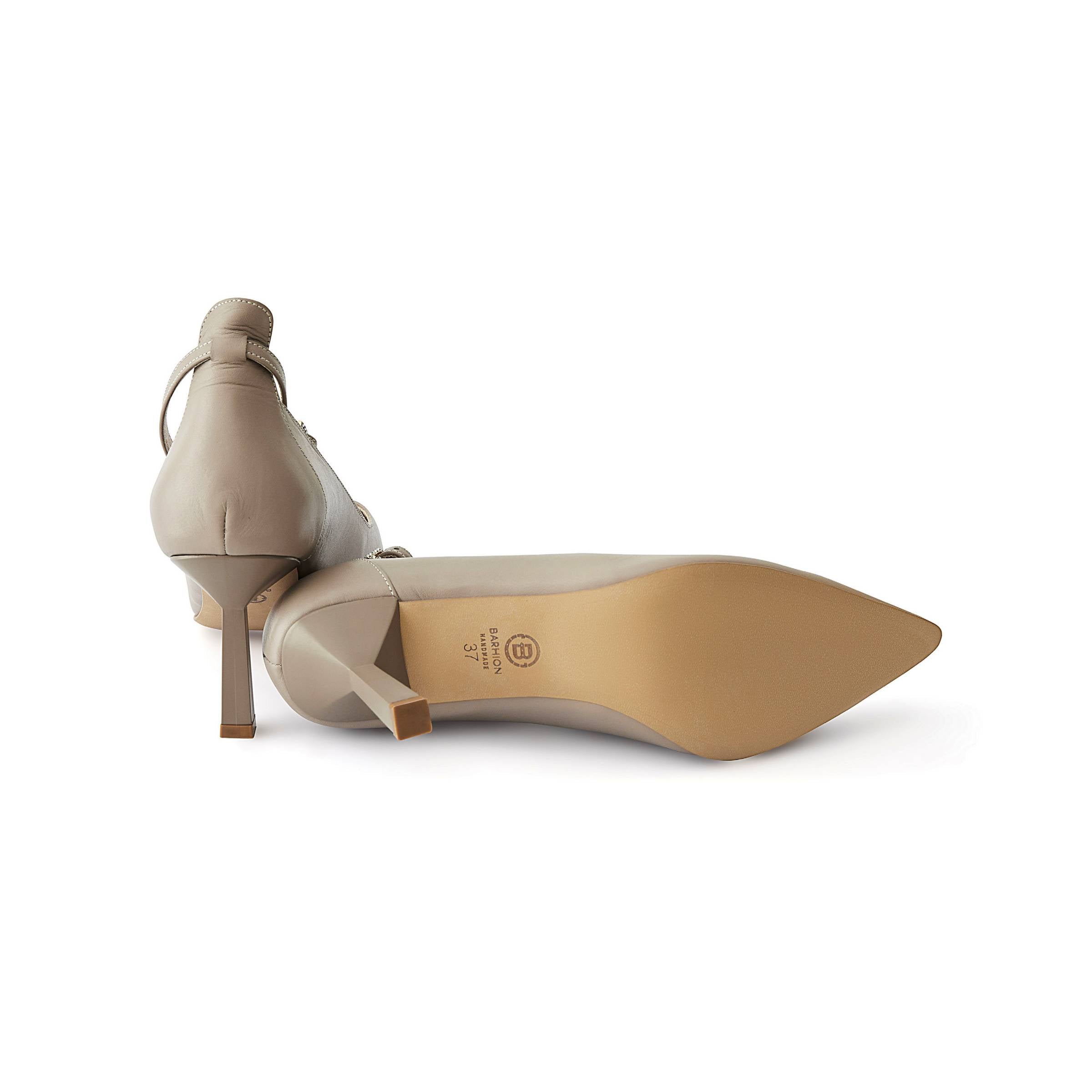 Women's Calf Leather Handmade Kitten Heels W2012 4