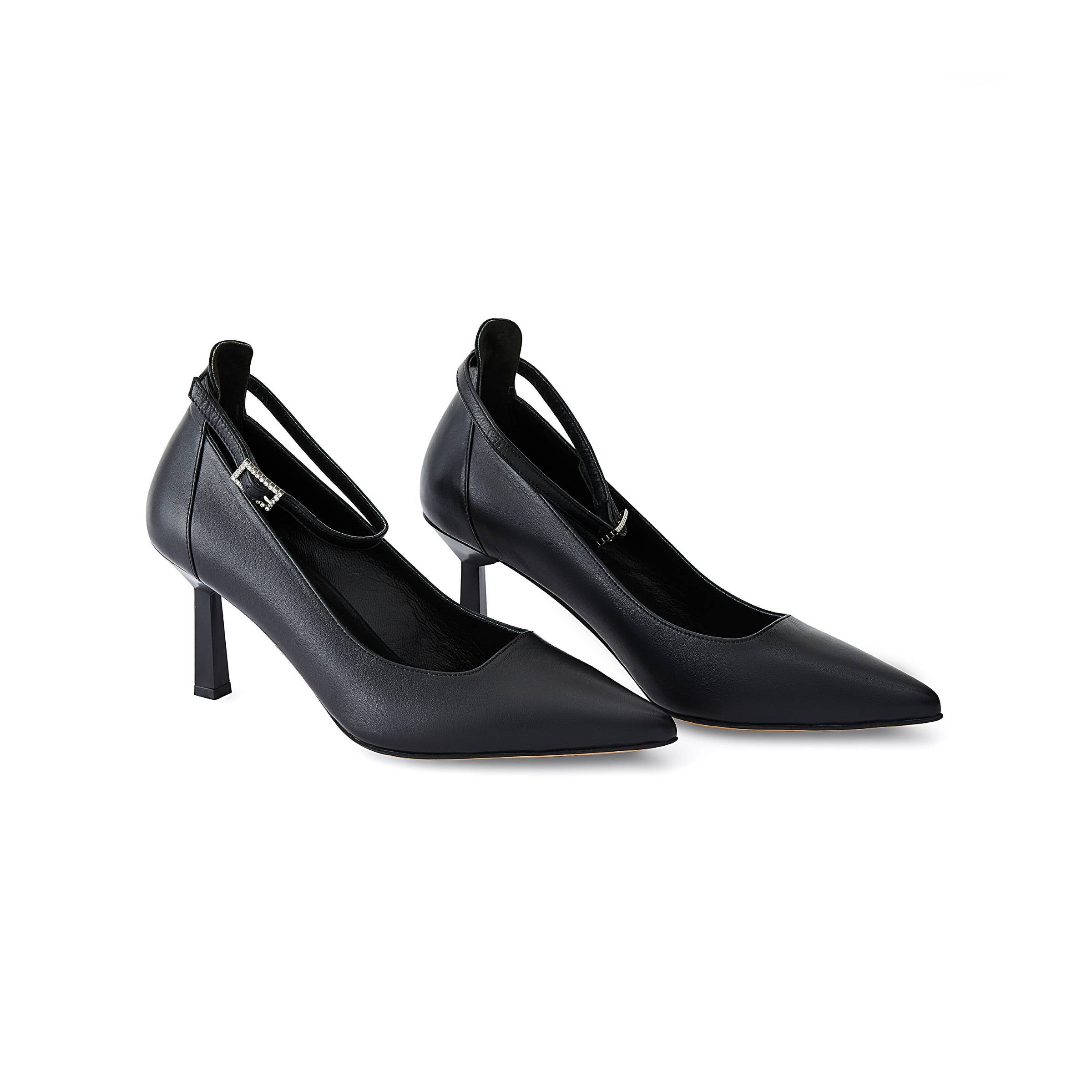 Women's Calf Leather Handmade Kitten Heels W2012 9