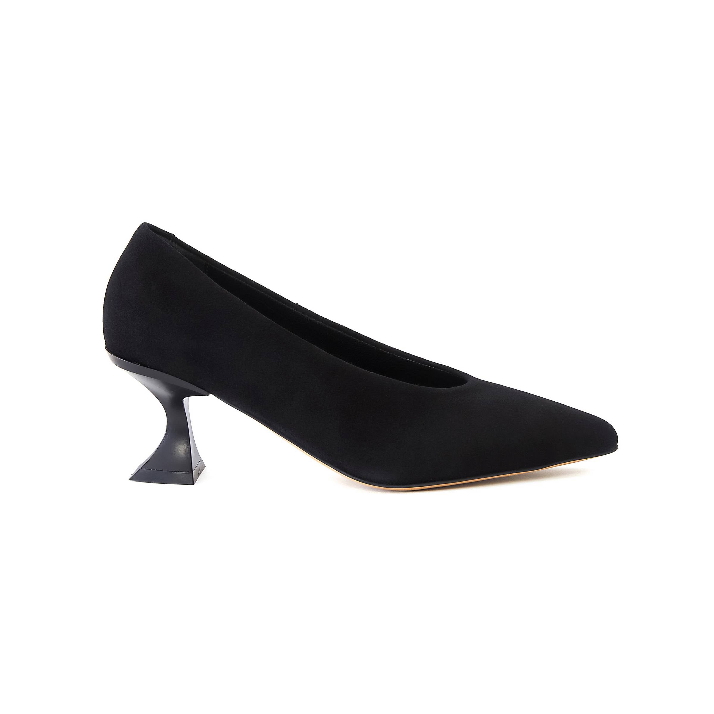 Women's Suede Calf Leather Handmade Kitten Heels W2013 8