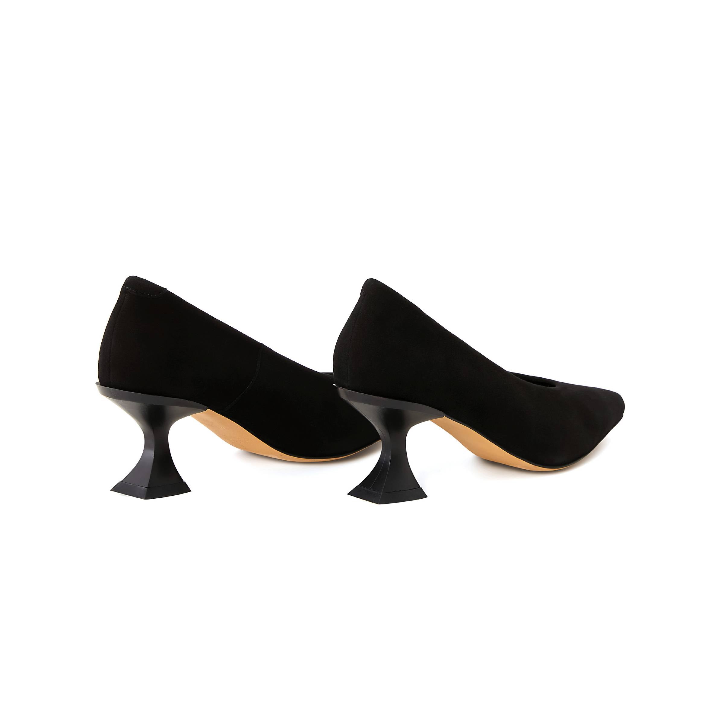 Women's Suede Calf Leather Handmade Kitten Heels W2013 10