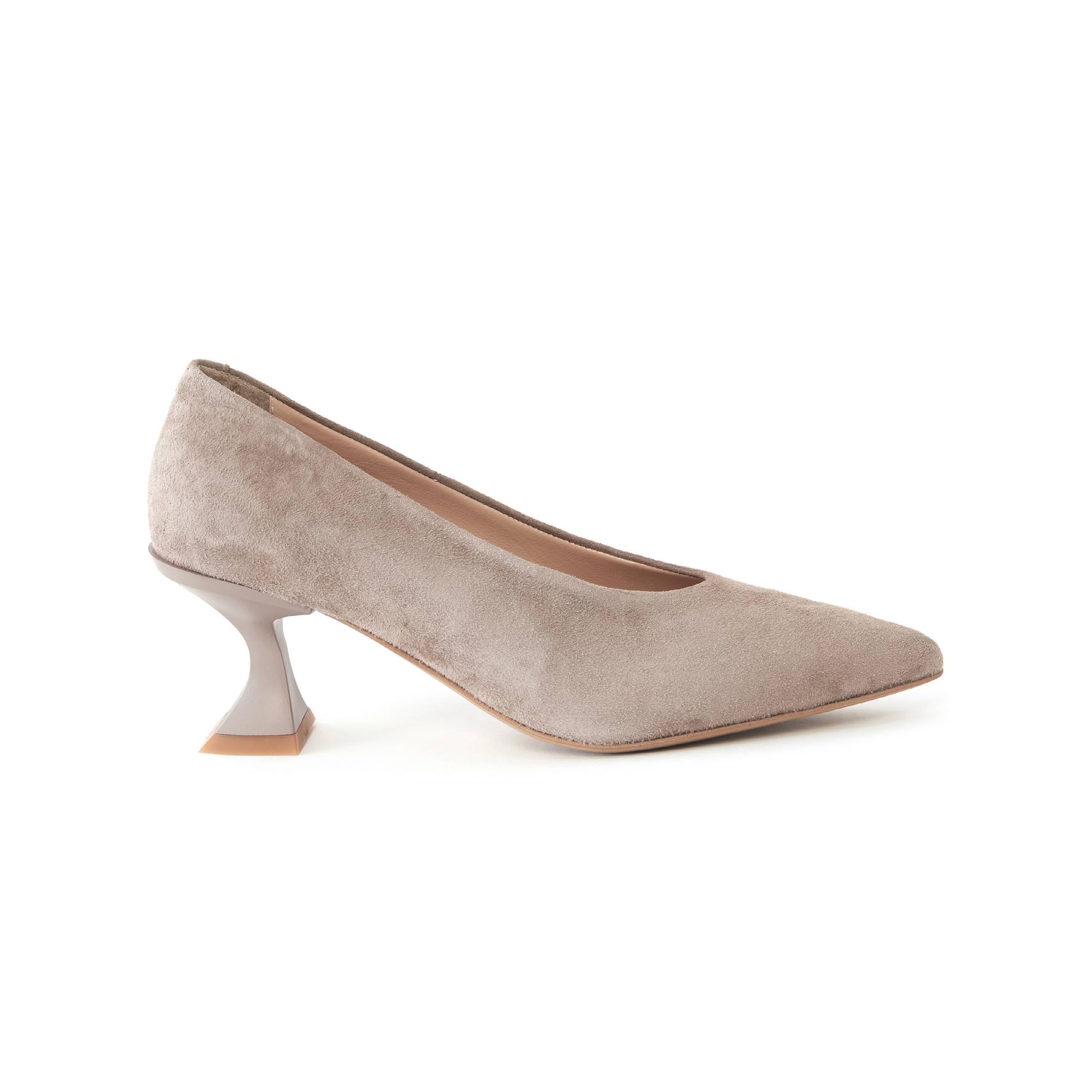Women's Suede Calf Leather Handmade Kitten Heels W2013 1