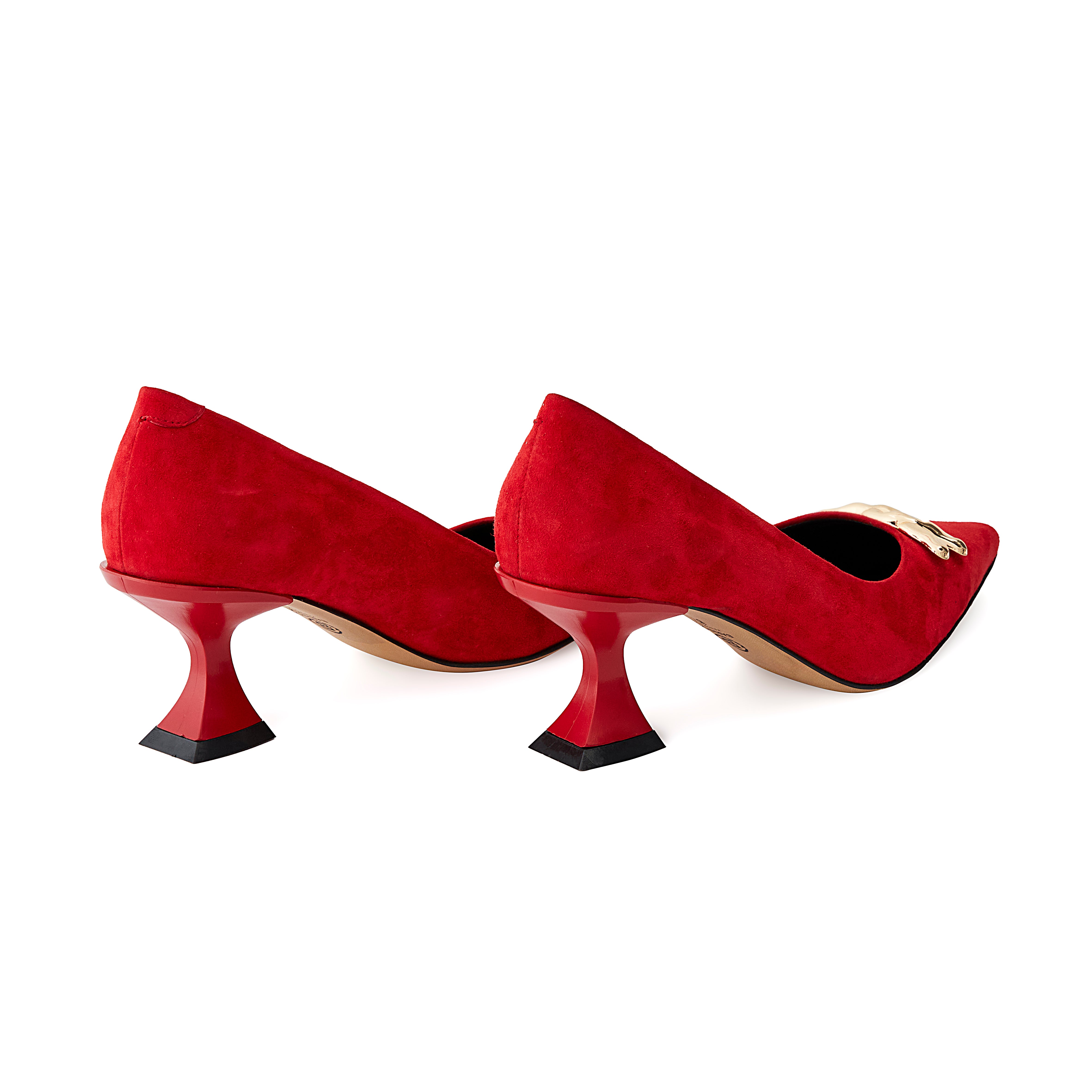 Women's Calf Leather Handmade Kitten Heels W2014