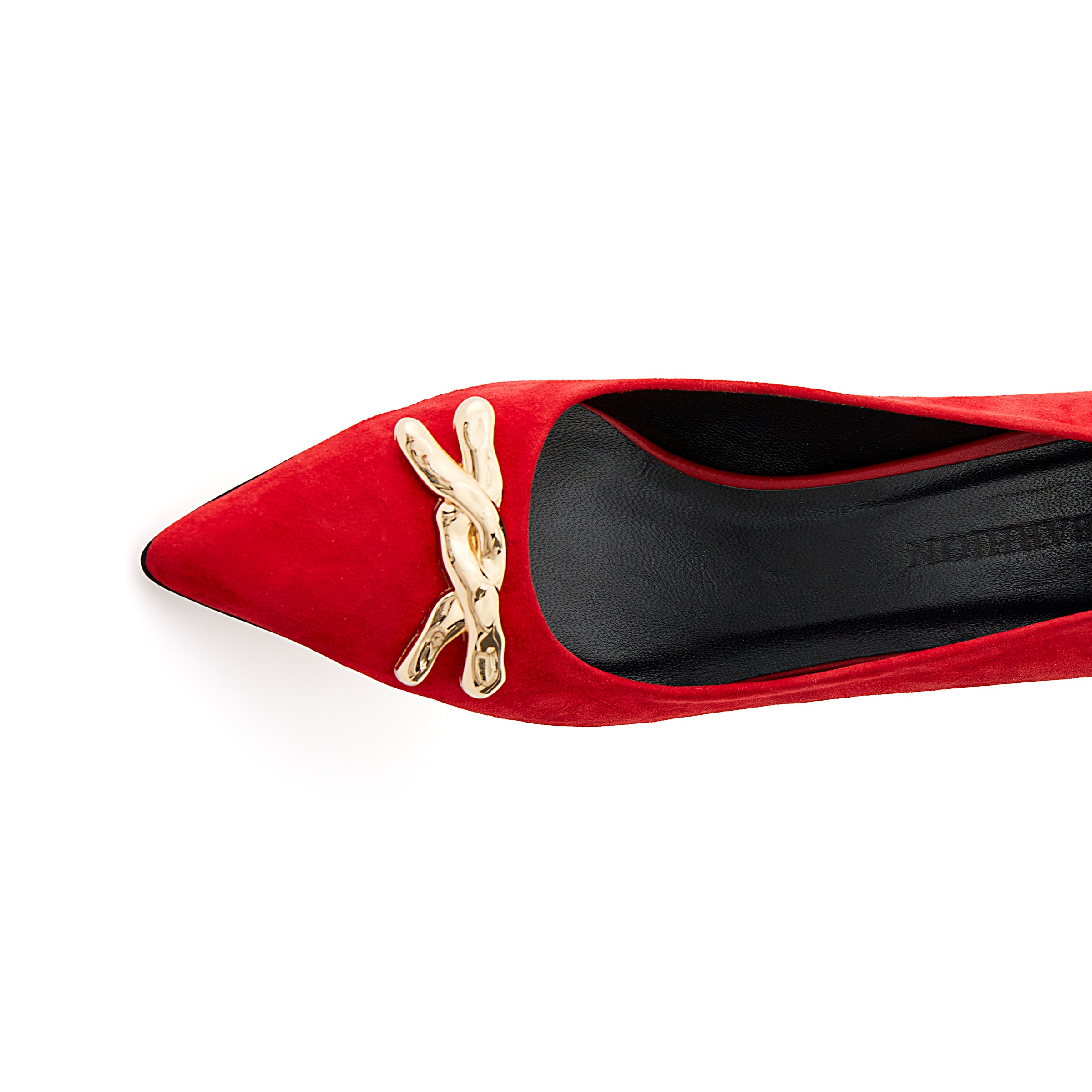 Women's Calf Leather Handmade Kitten Heels W2014