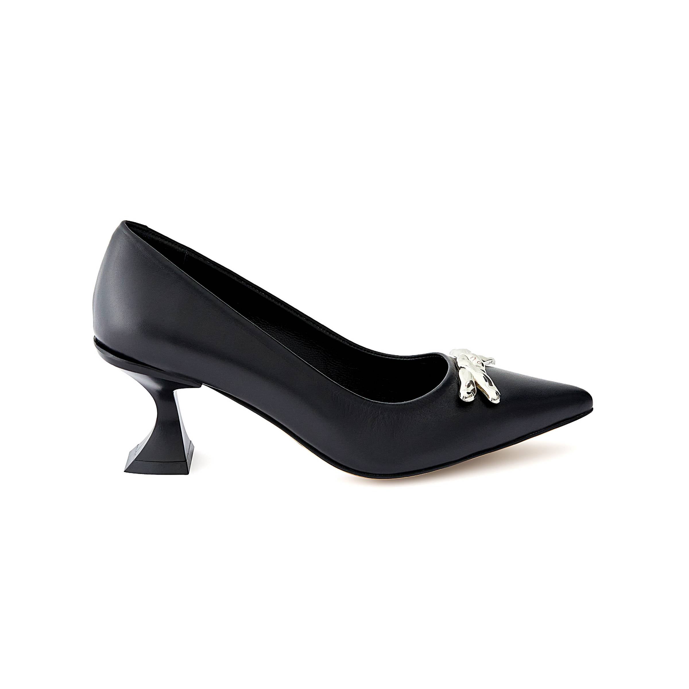 Women's Calf Leather Handmade Kitten Heels W2014 1