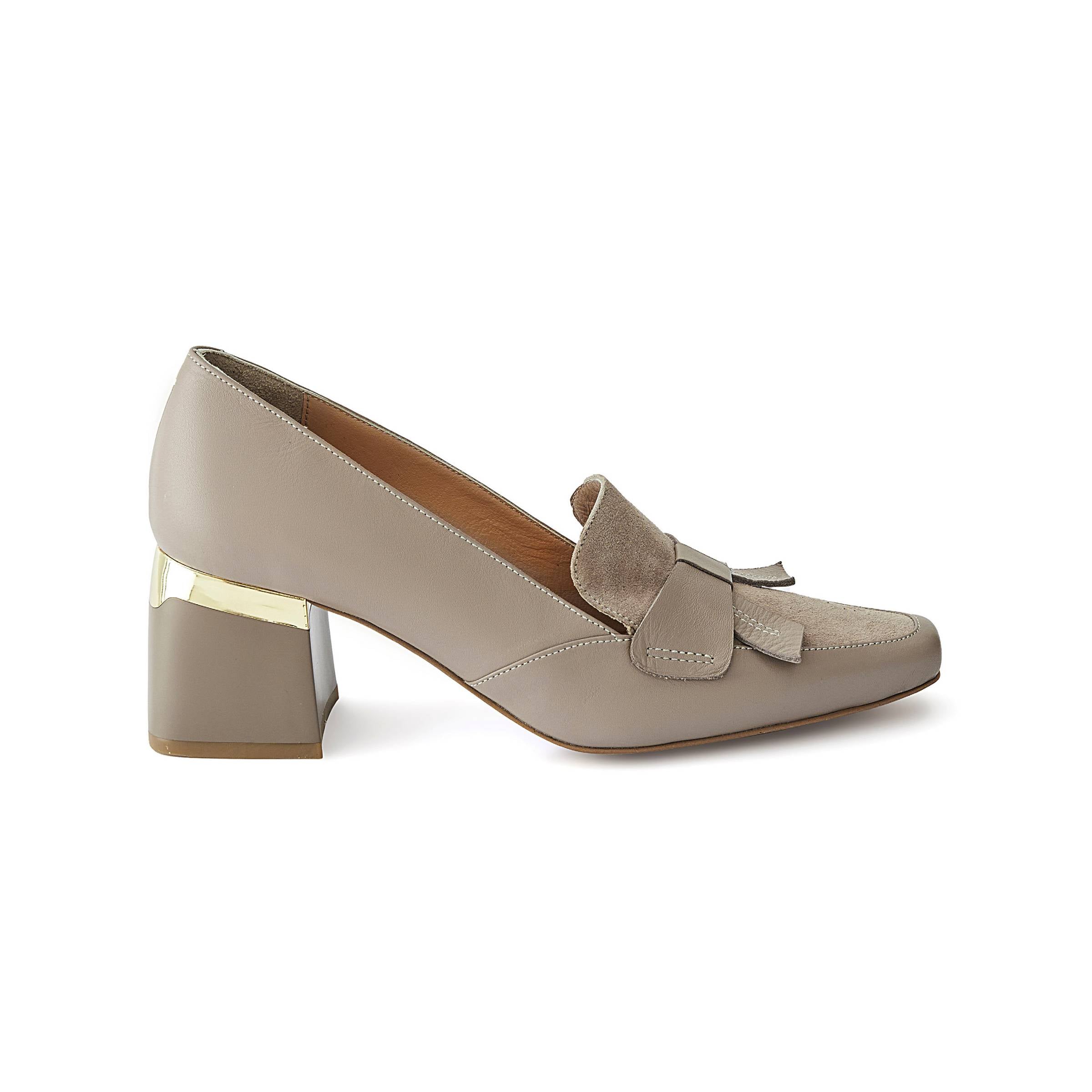 Women's Calf Leather Handmade Block Heels W1007 1