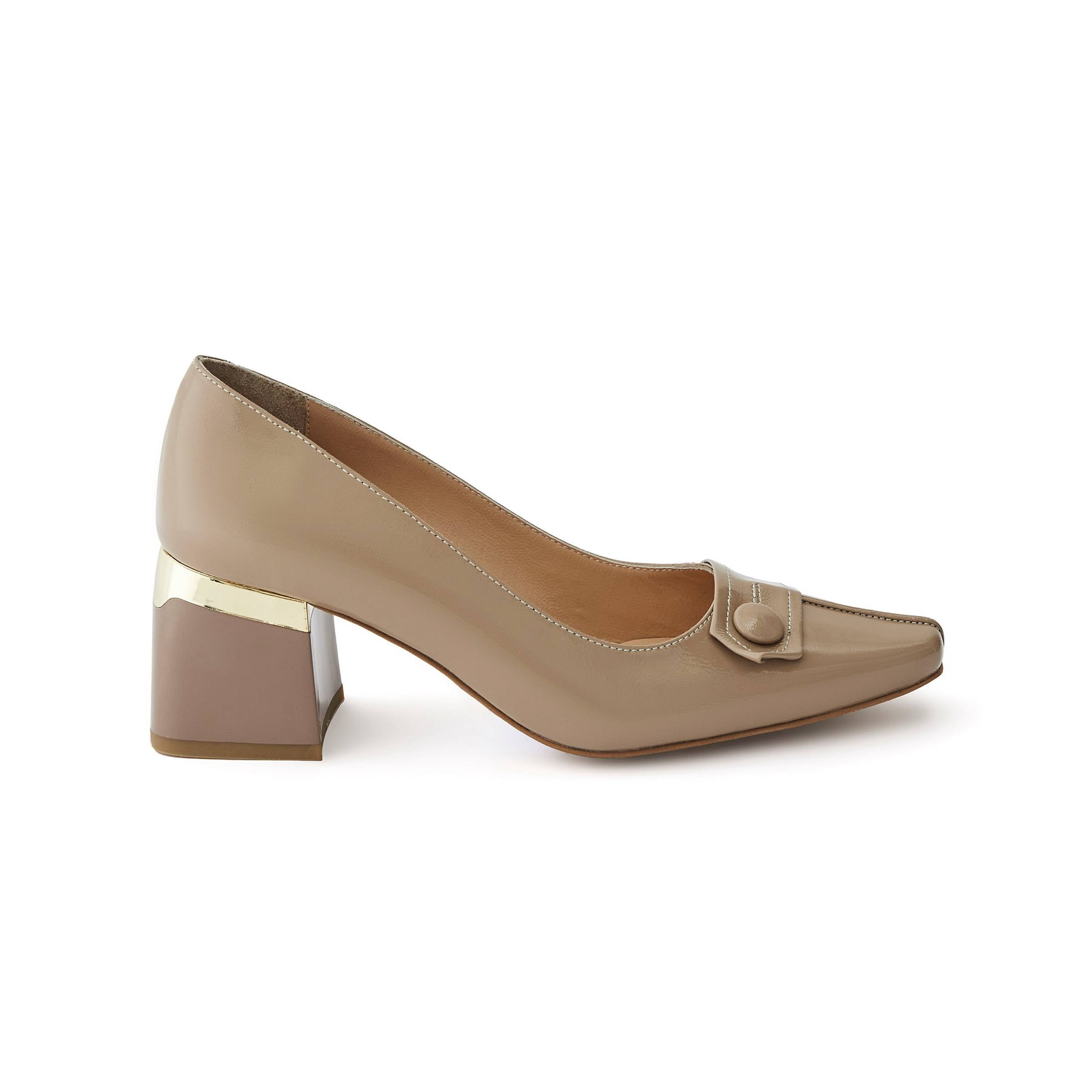 Women's Rugan Calf Leather Handmade Block Heels W1008 8