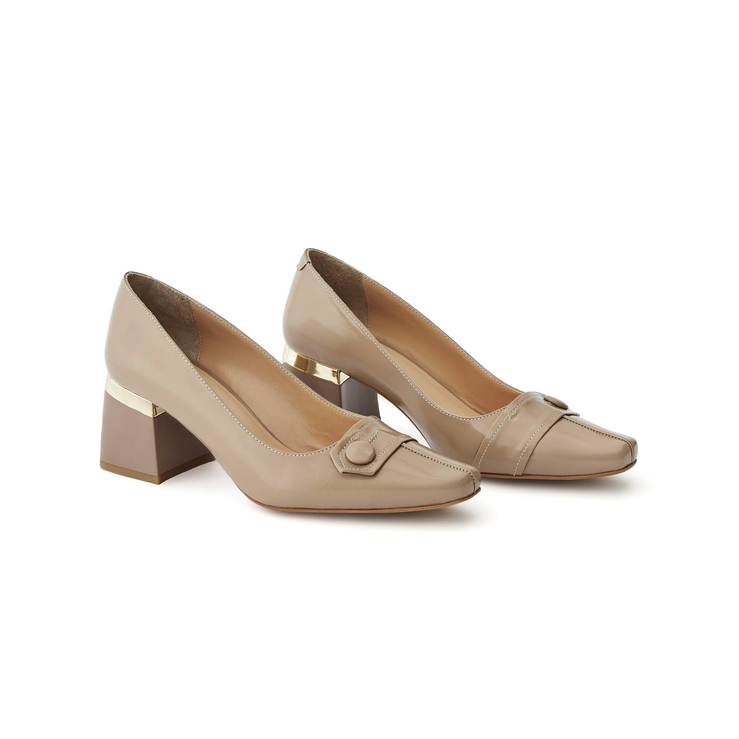 Women's Rugan Calf Leather Handmade Block Heels W1008 9