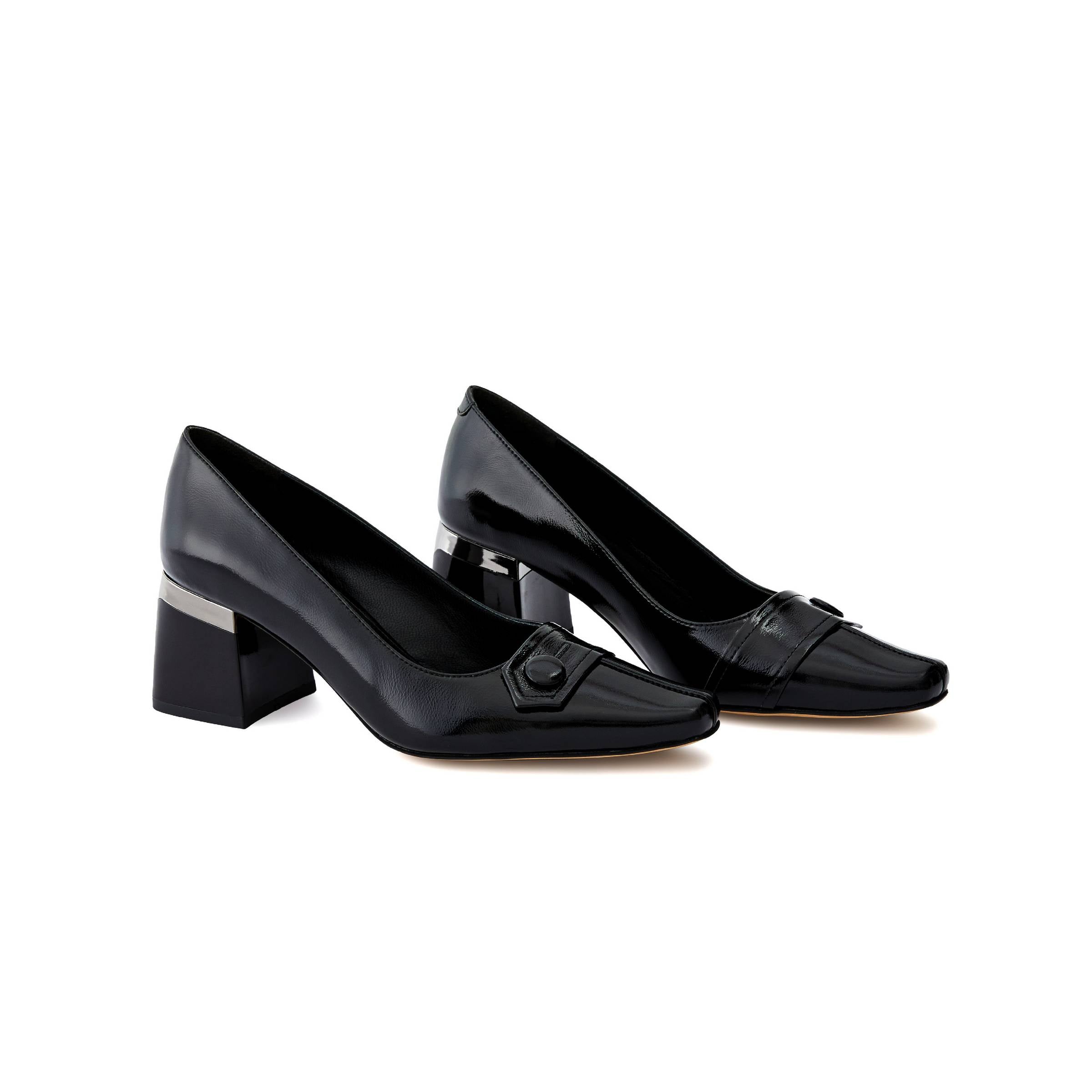 Women's Rugan Calf Leather Handmade Block Heels W1008 2