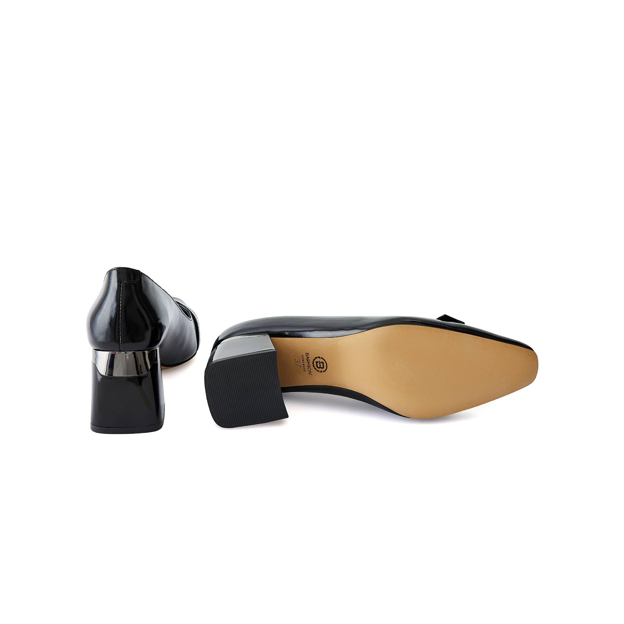 Women's Rugan Calf Leather Handmade Block Heels W1008 4
