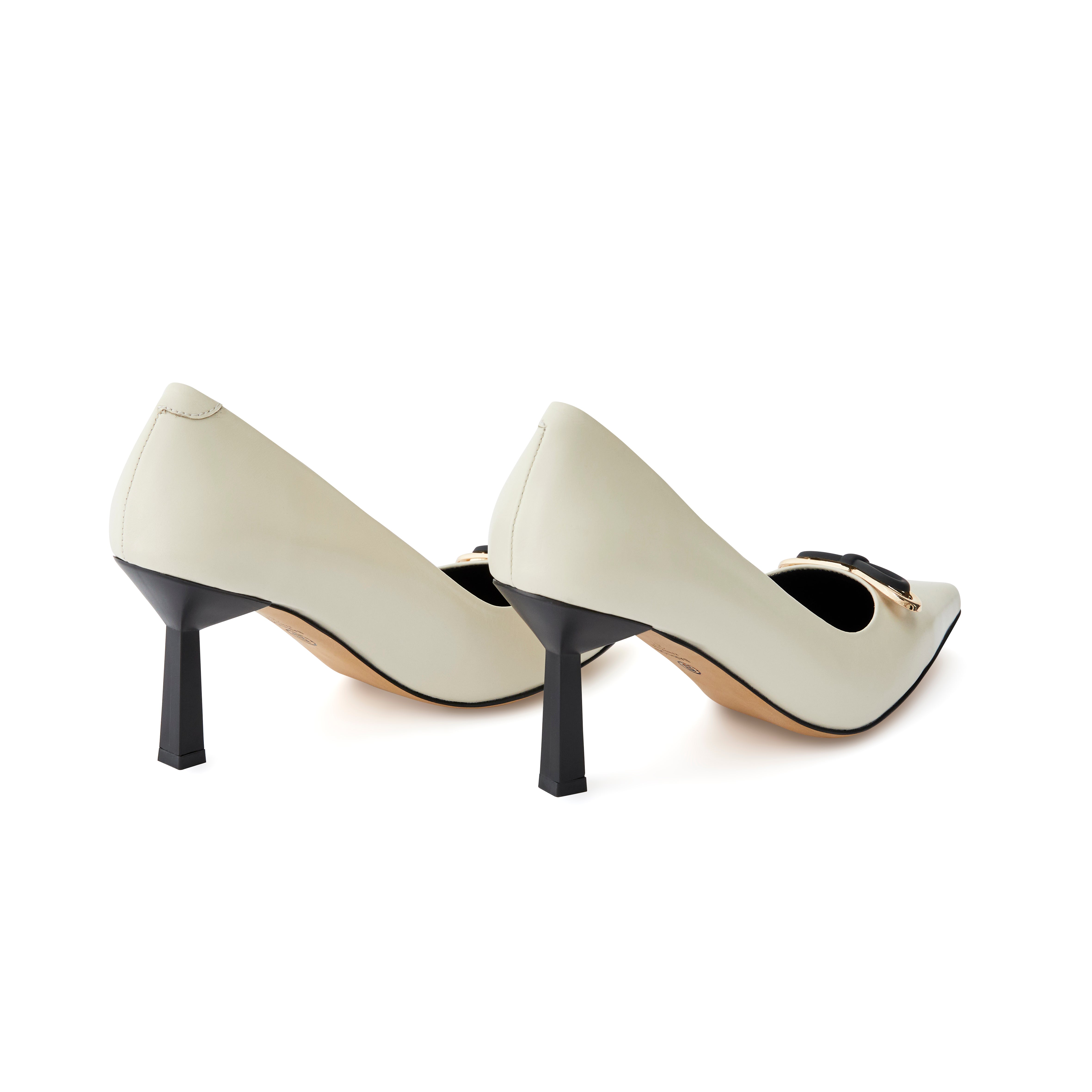 Women's Calf Leather Handmade Kitten Heels W1009 4