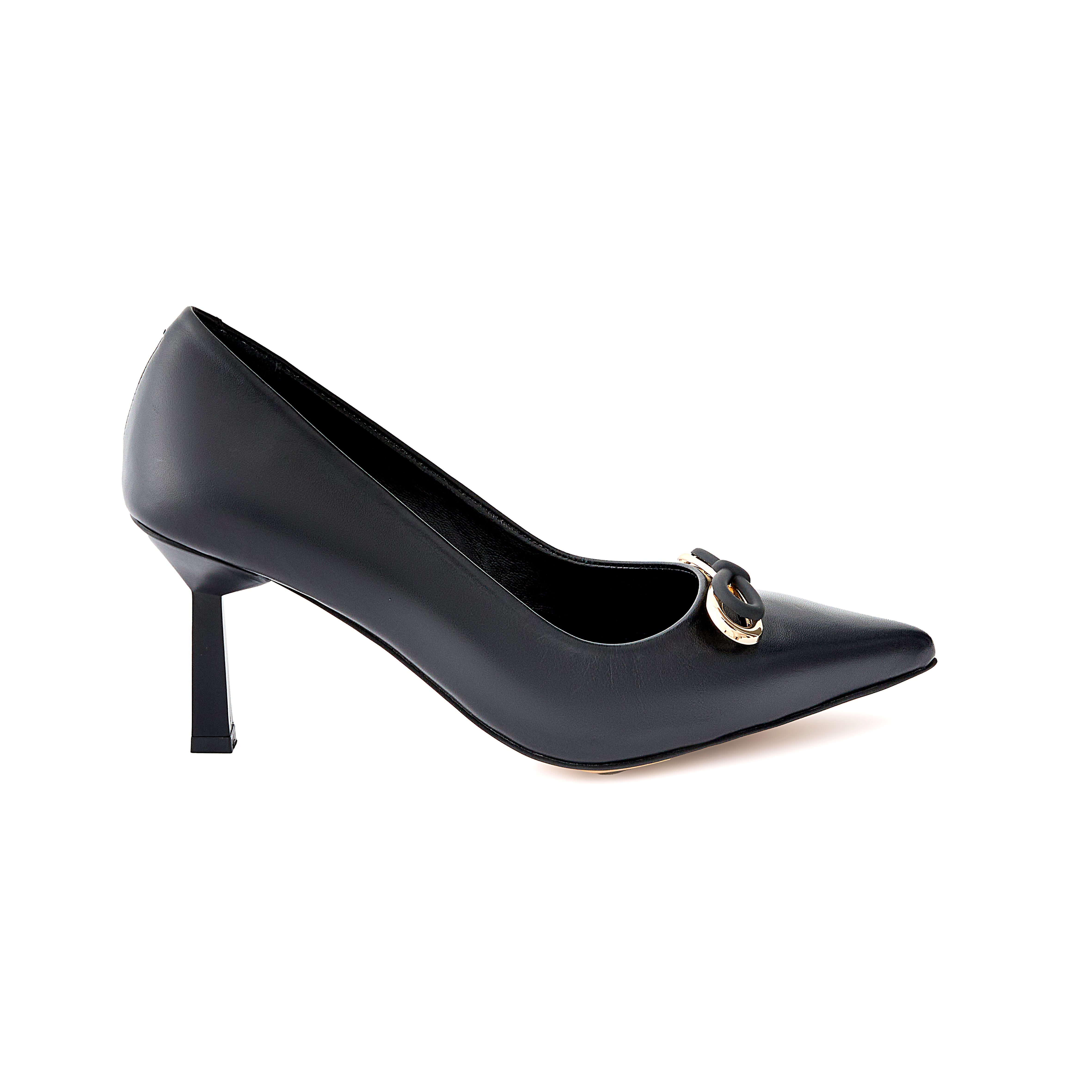 Women's Calf Leather Handmade Kitten Heels W1009 5