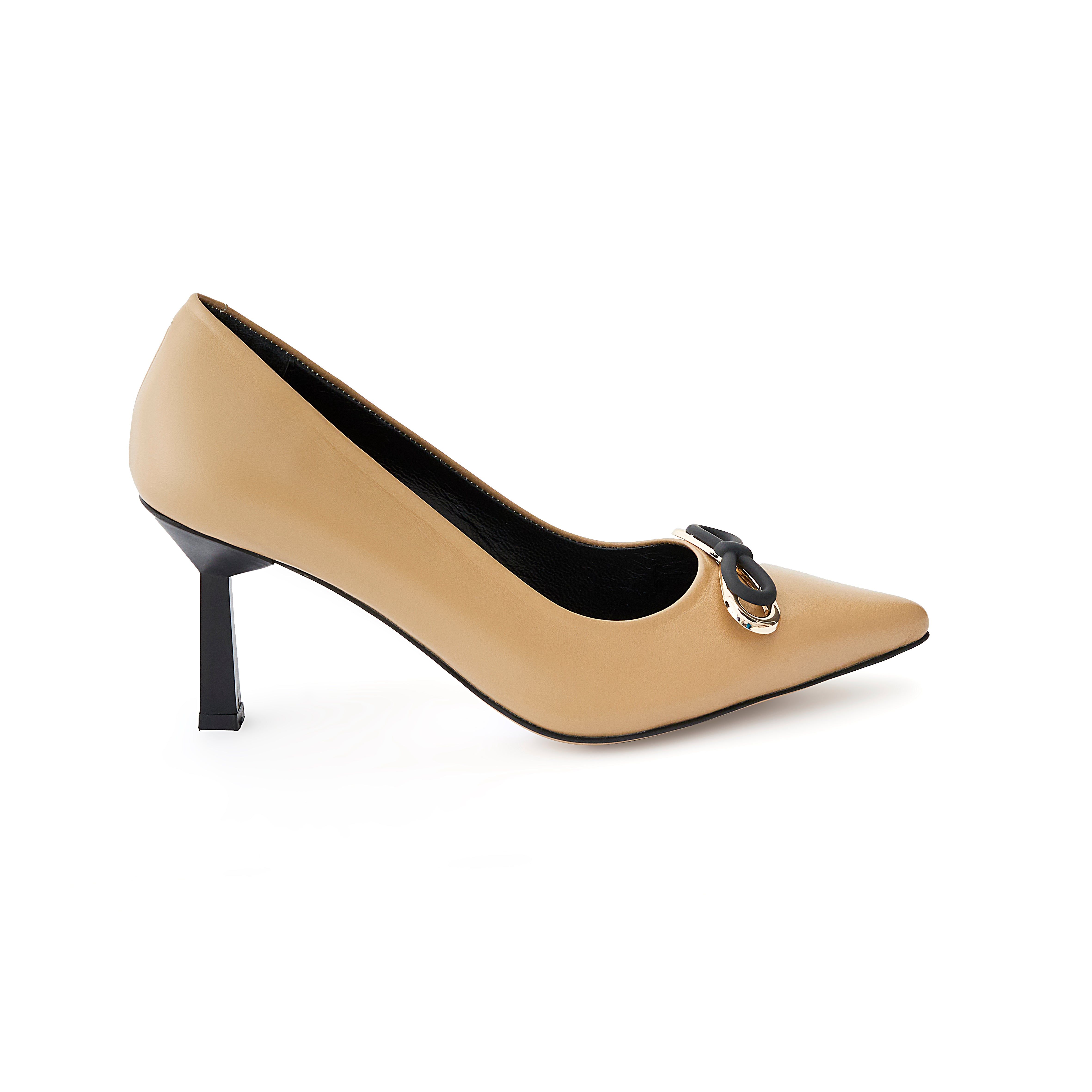 Women's Calf Leather Handmade Kitten Heels W1009 9