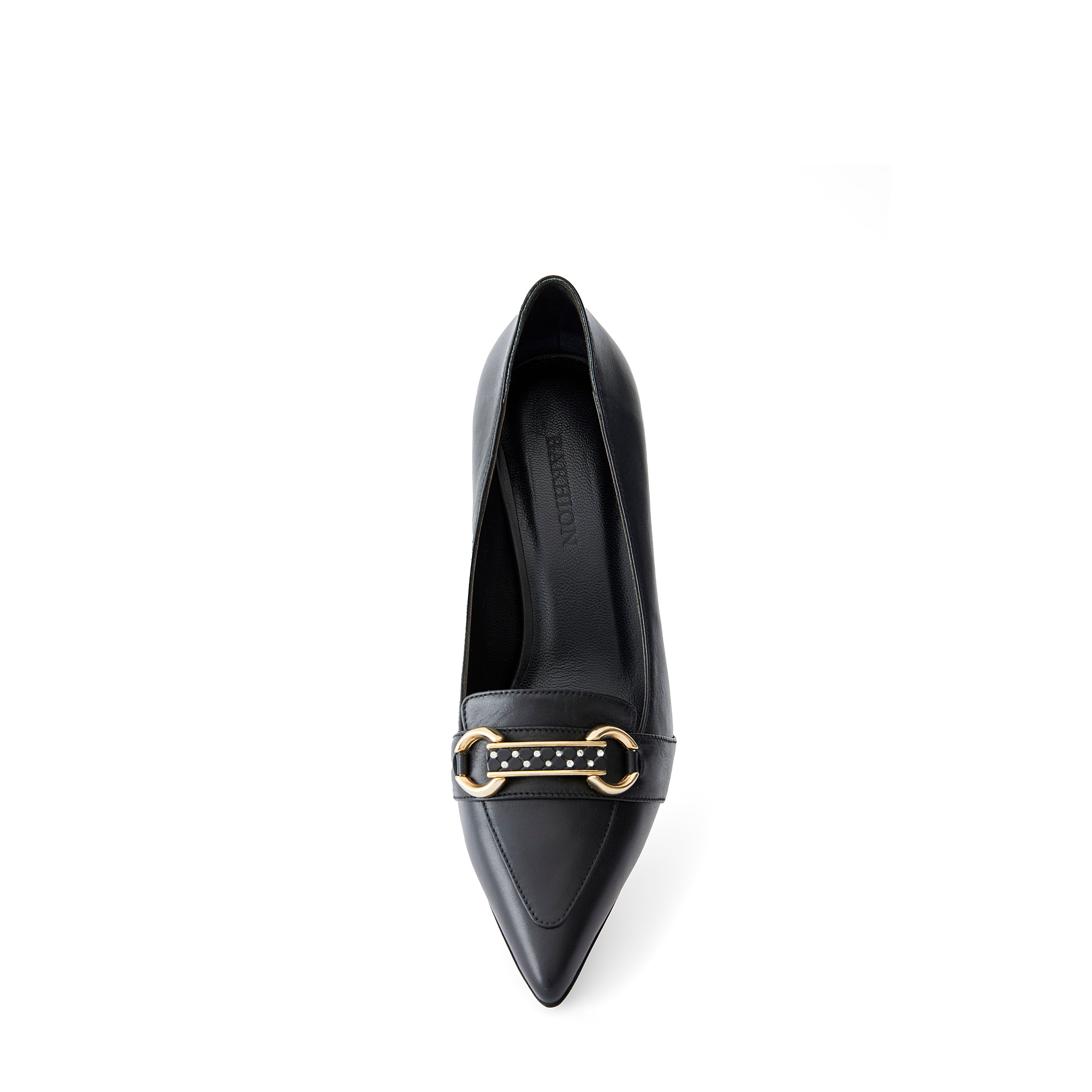 Women's Calf Leather Handmade Kitten Heels W2011