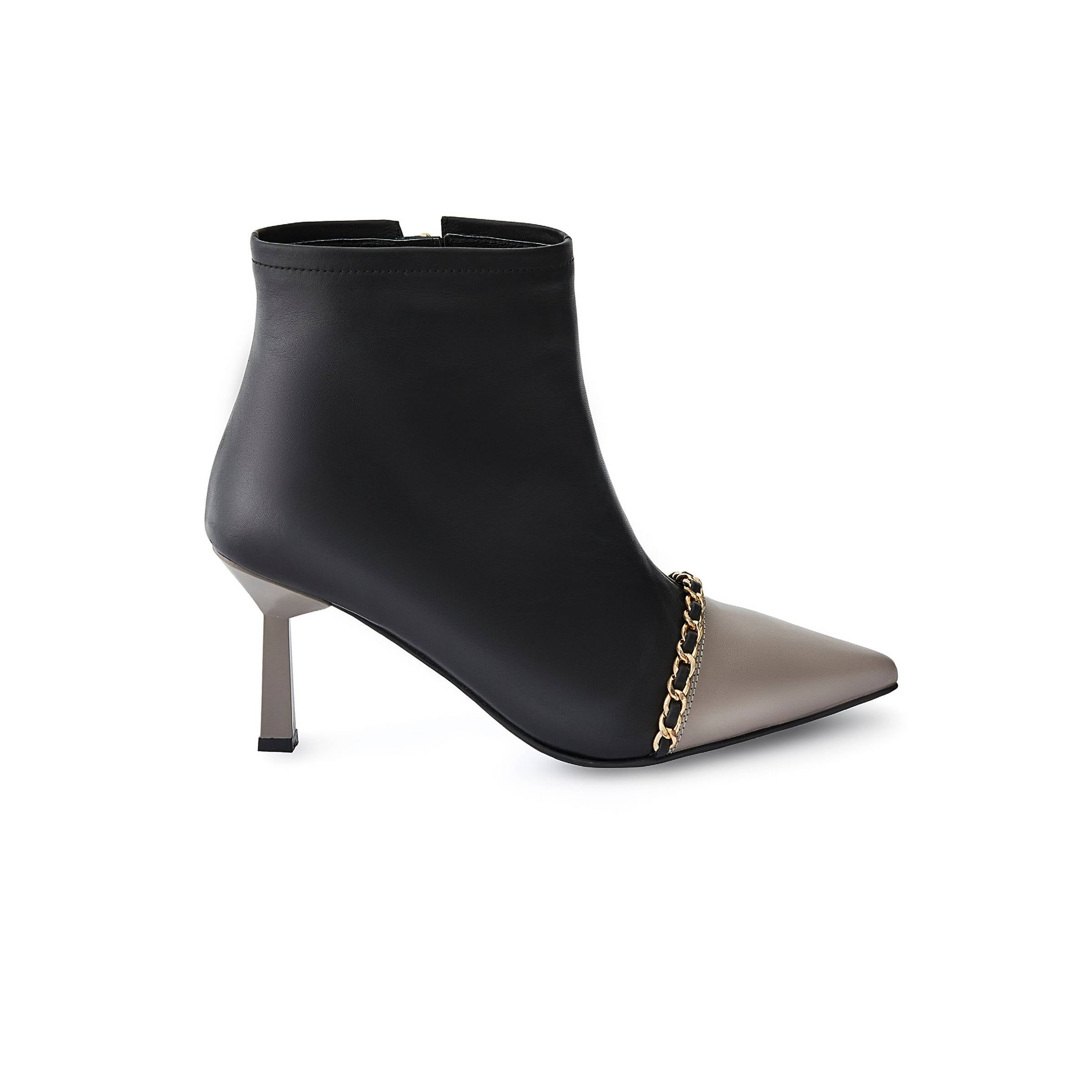 Women's Calf Leather Stiletto Heel Ankle Handmade Boots W4003 1