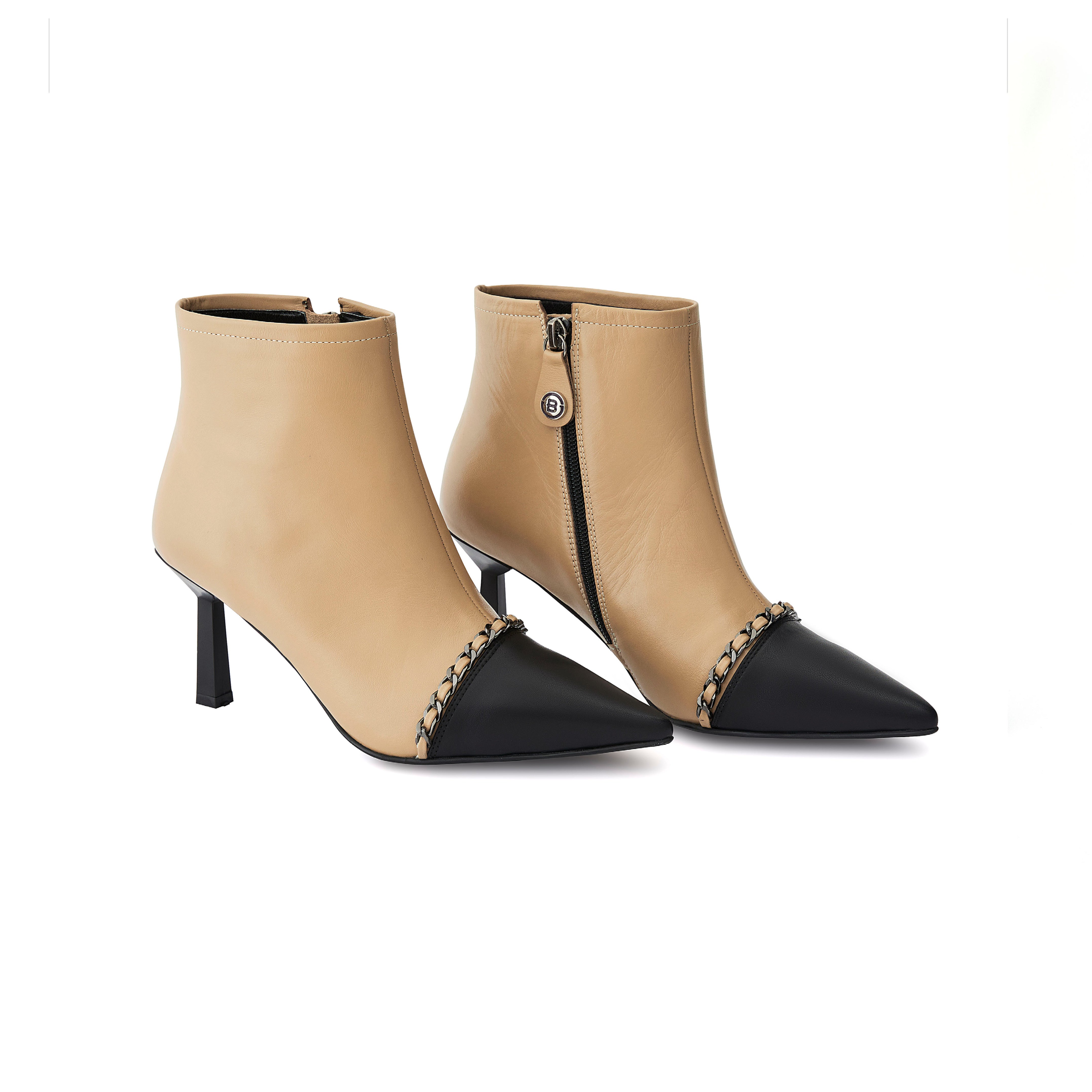 Women's Calf Leather Stiletto Heel Ankle Handmade Boots W4003 12
