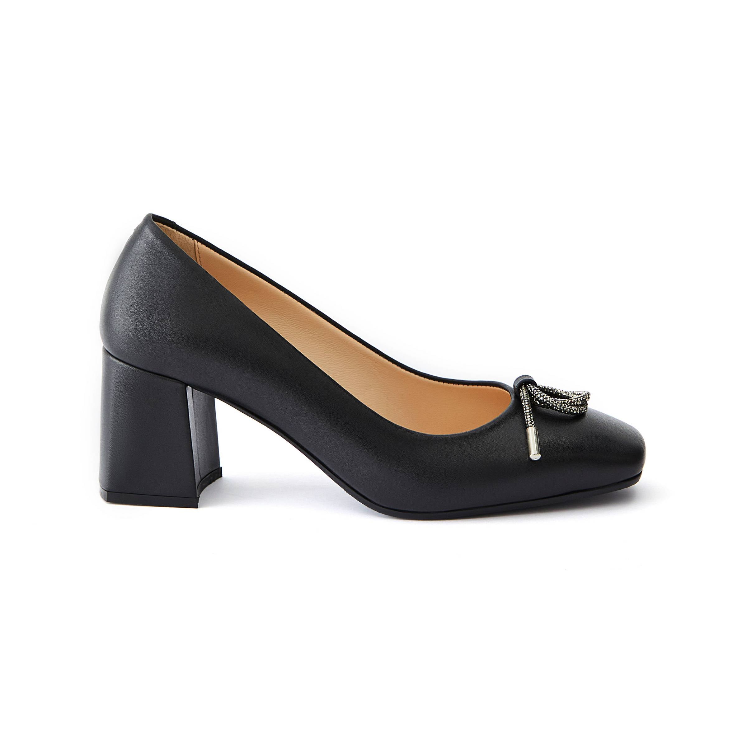 Women's Calf Leather Handmade Block Heels W1000 8