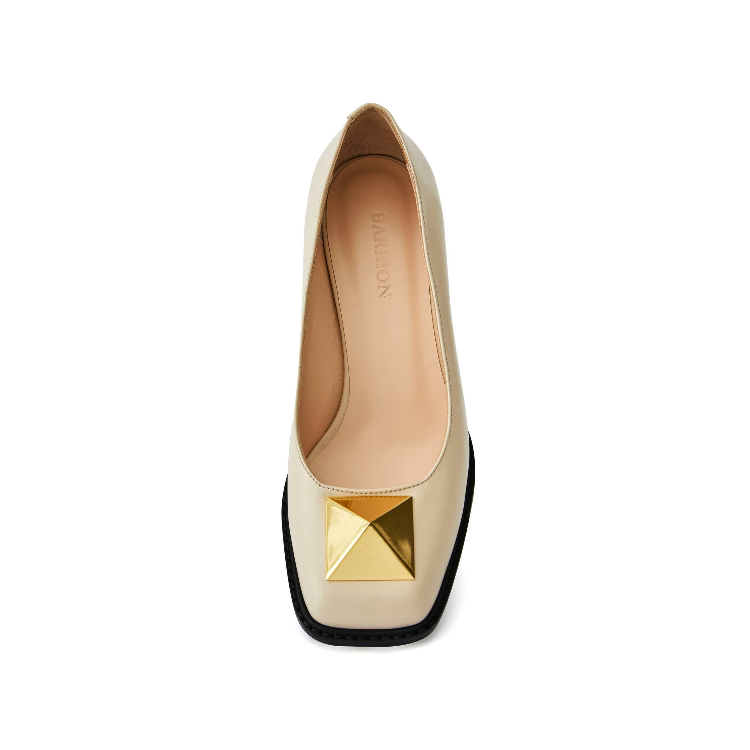 Women's Calf Leather Handmade Block Heels W1001 5