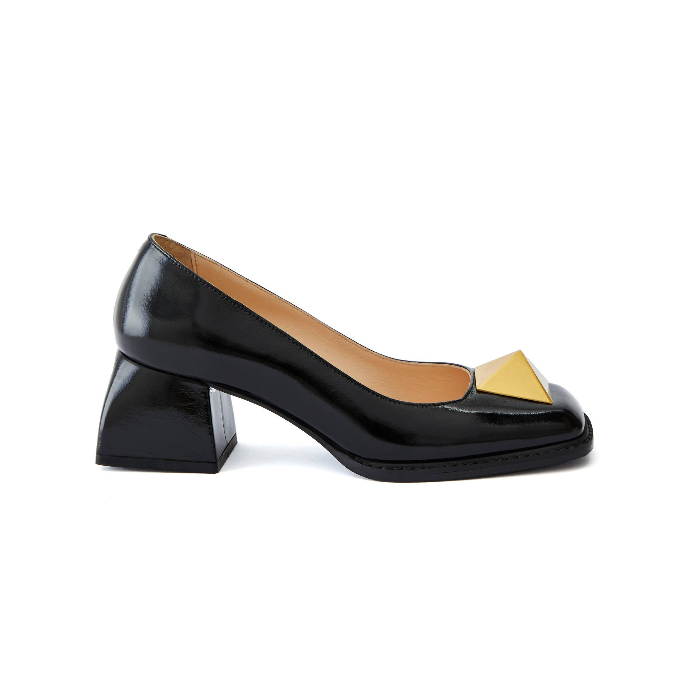 Women's Calf Leather Handmade Block Heels W1001 8