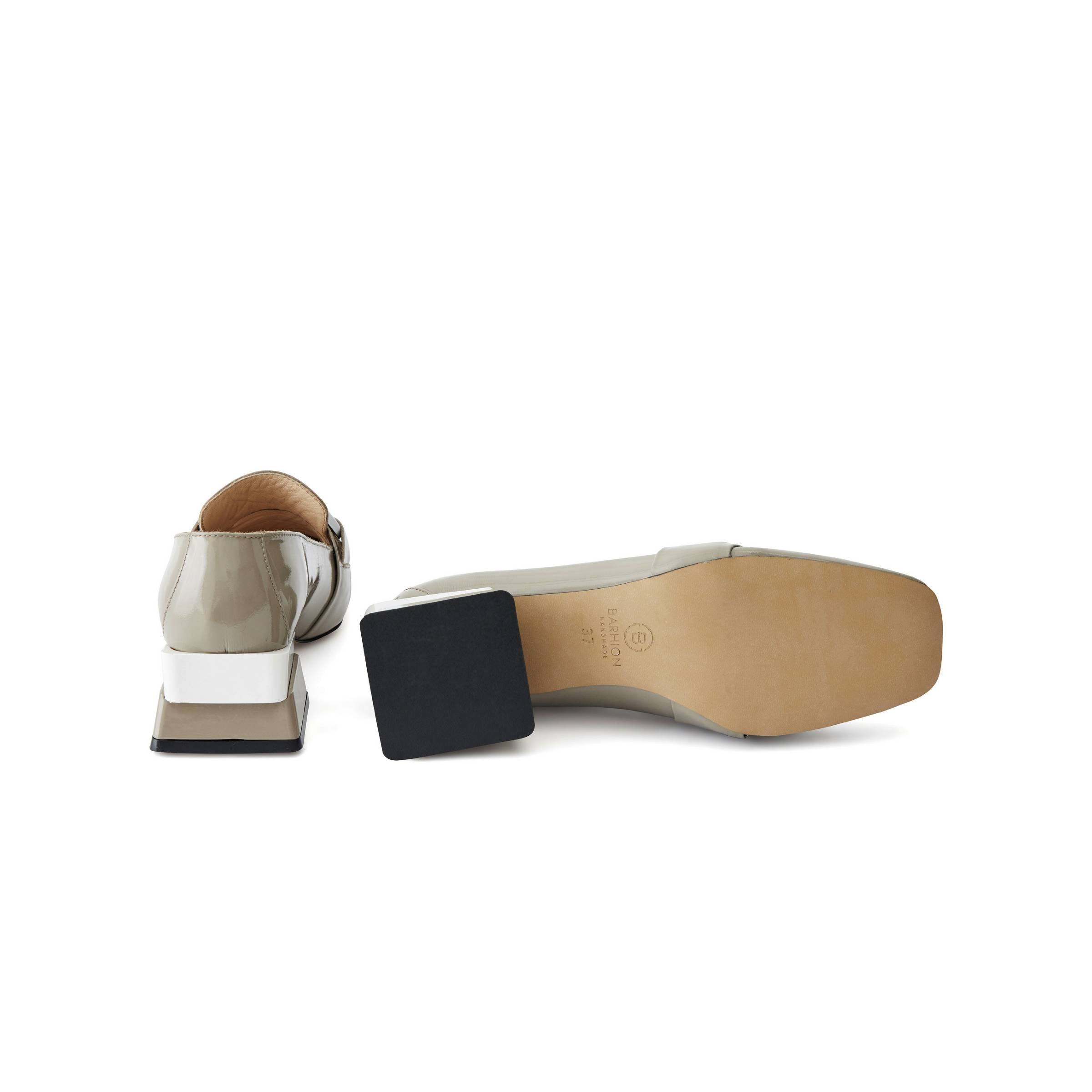 Women's Patent Calf Leather Handmade Block Heels W1002 11