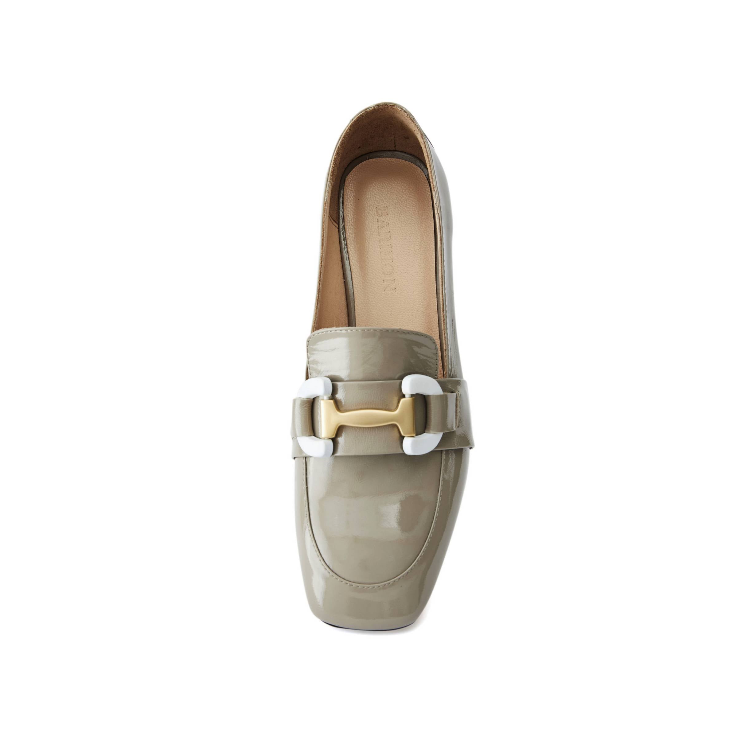 Women's Patent Calf Leather Handmade Block Heels W1002 12