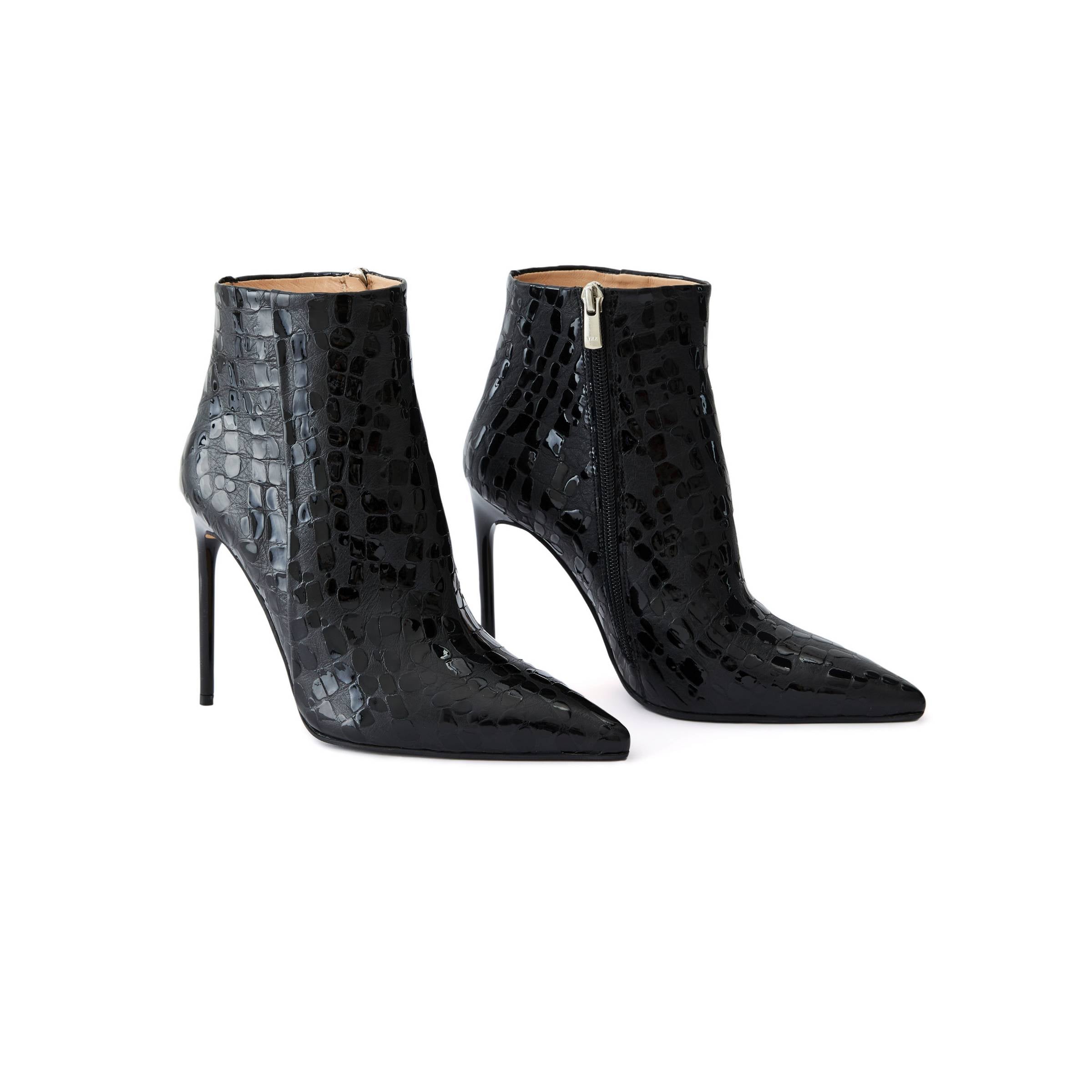 Women's Rugan Calf Leather High Heel Handmade Ankle Boots W4000 2