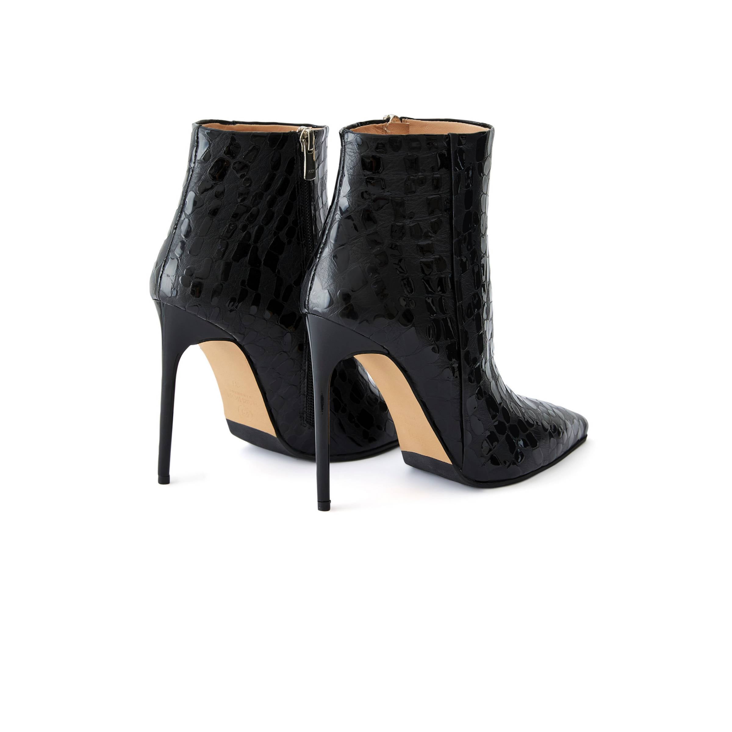 Women's Rugan Calf Leather High Heel Handmade Ankle Boots W4000 3