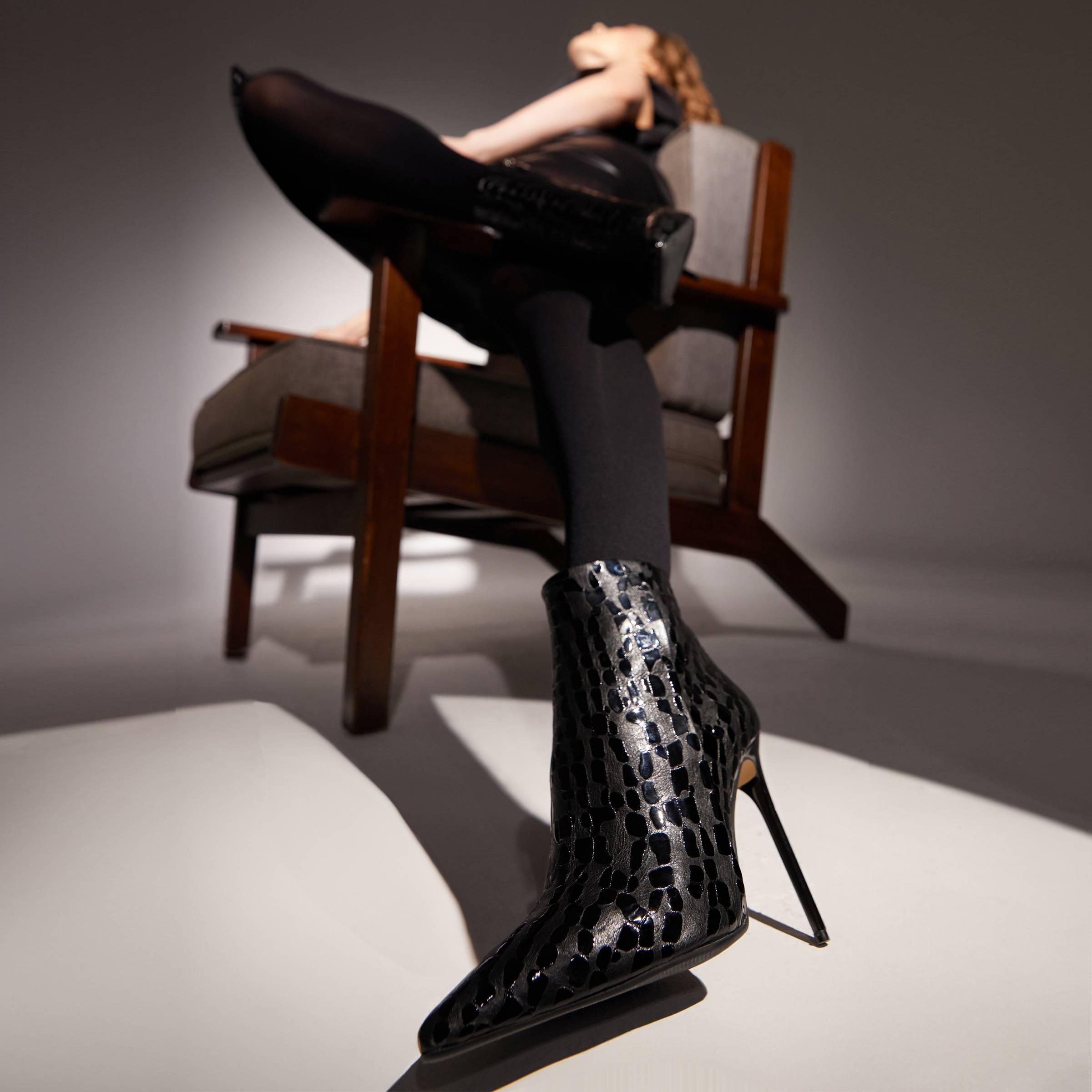 Women's Rugan Calf Leather High Heel Handmade Ankle Boots W4000 5