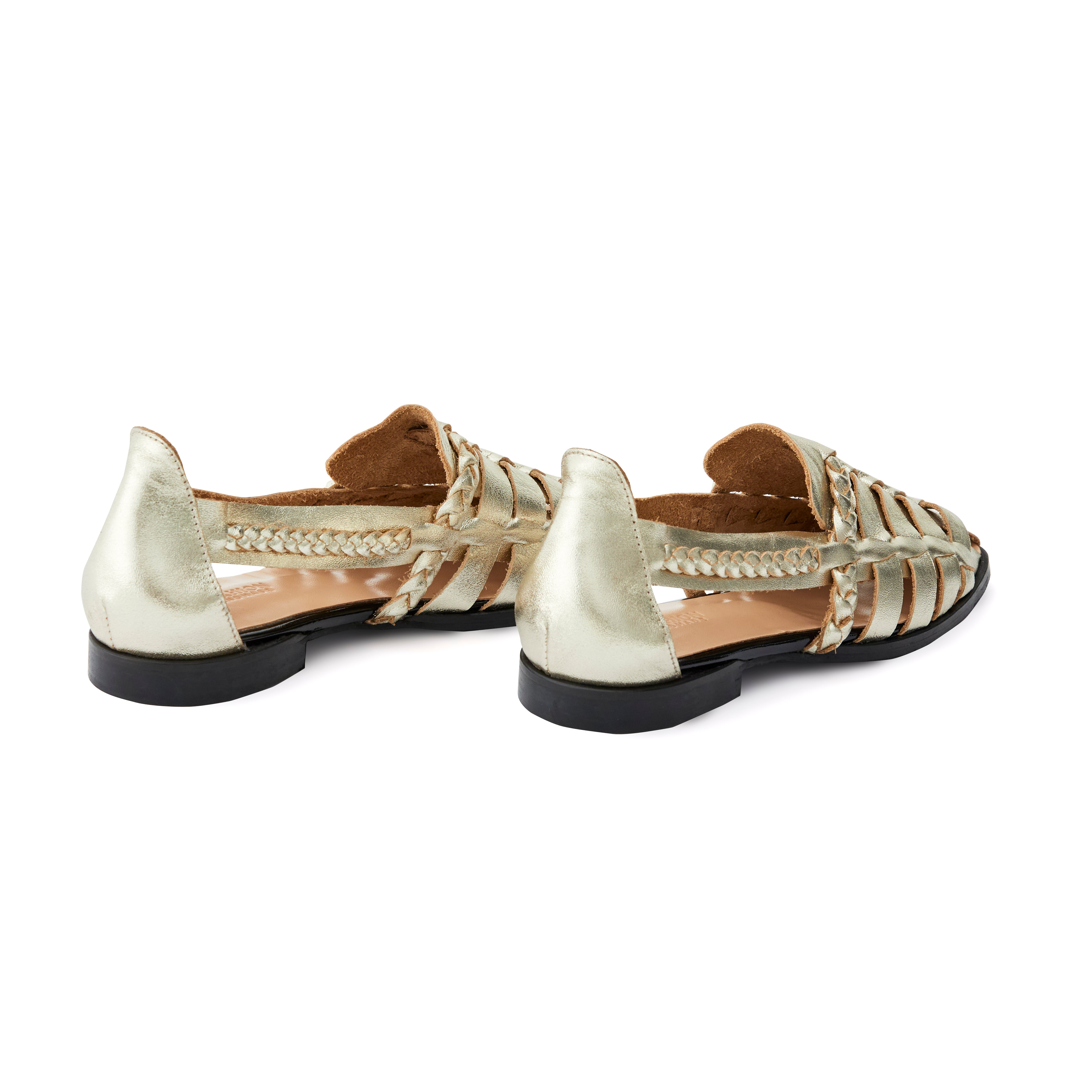 Women's Calf Leather Hand Braided Handmade Flats W3007