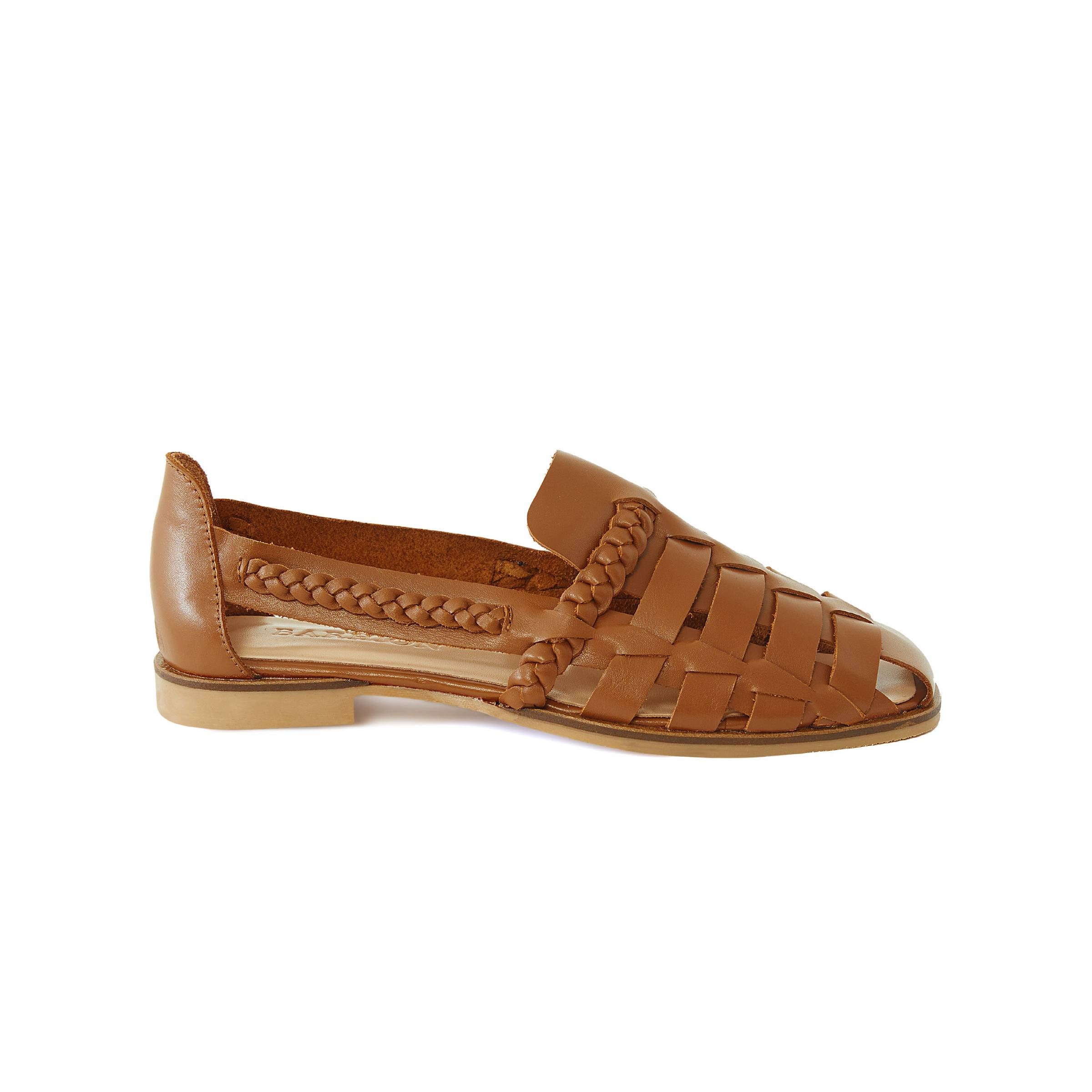Women's Calf Leather Hand Braided Handmade Flats W3007 14