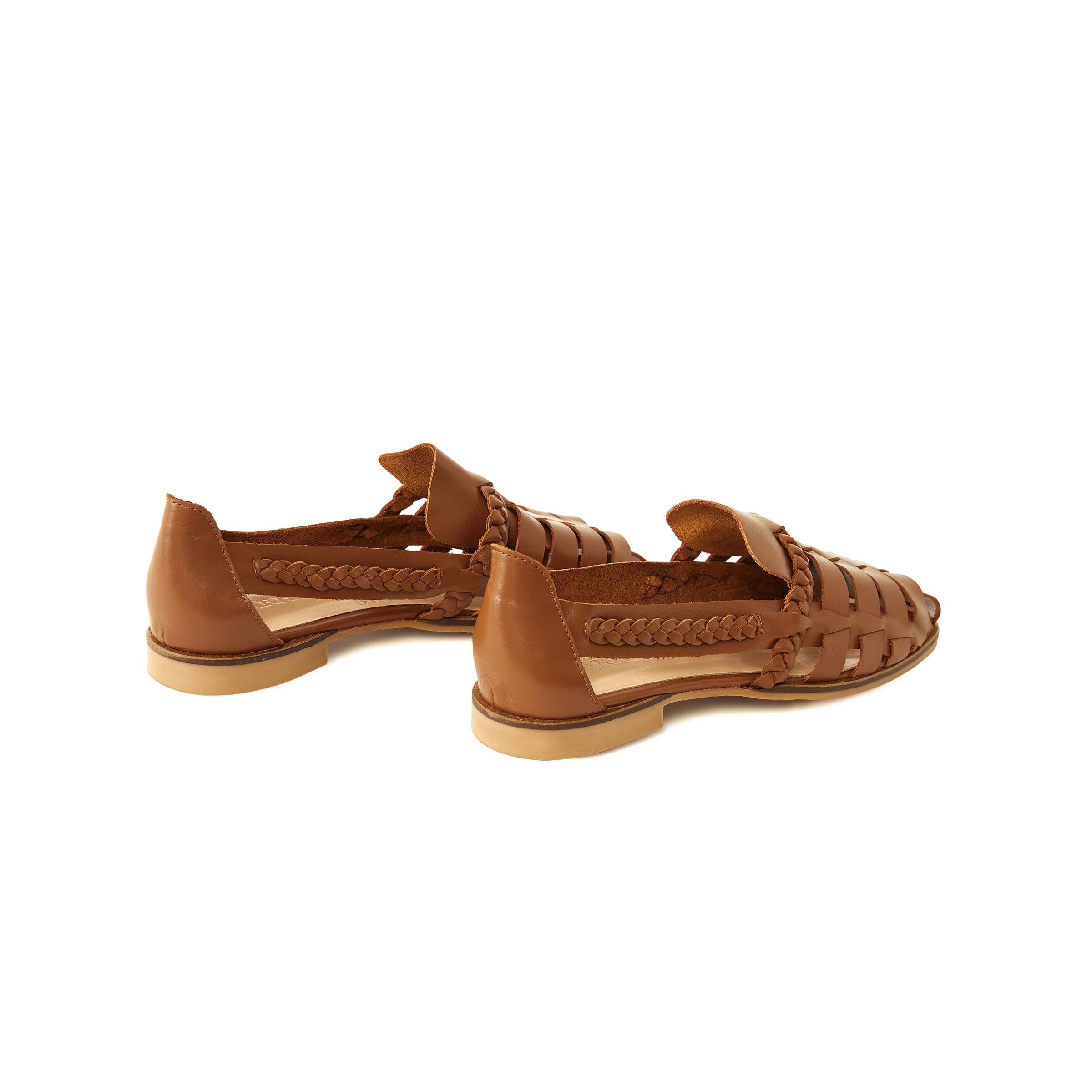 Women's Calf Leather Hand Braided Handmade Flats W3007 16