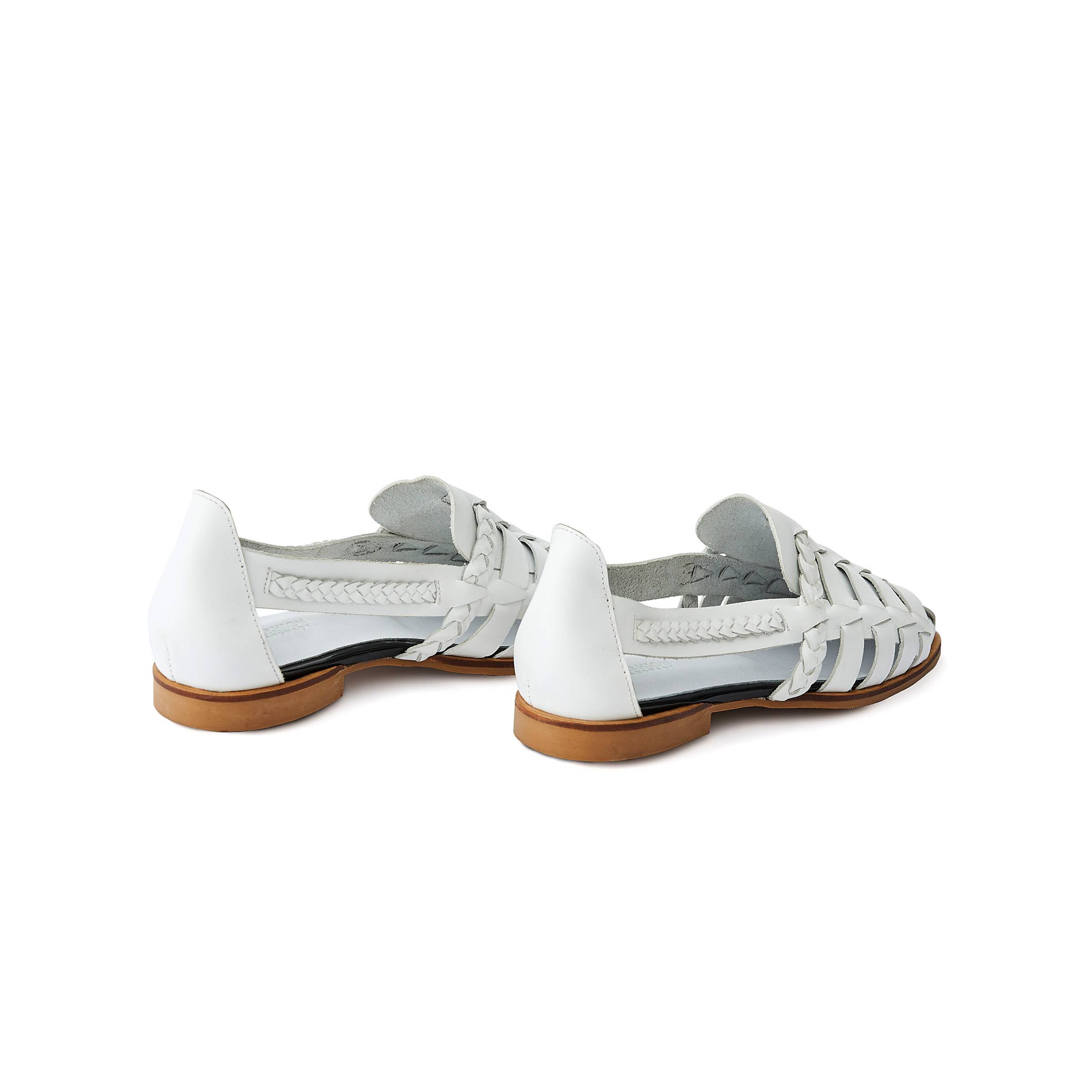 Women's Calf Leather Hand Braided Handmade Flats W3007 3