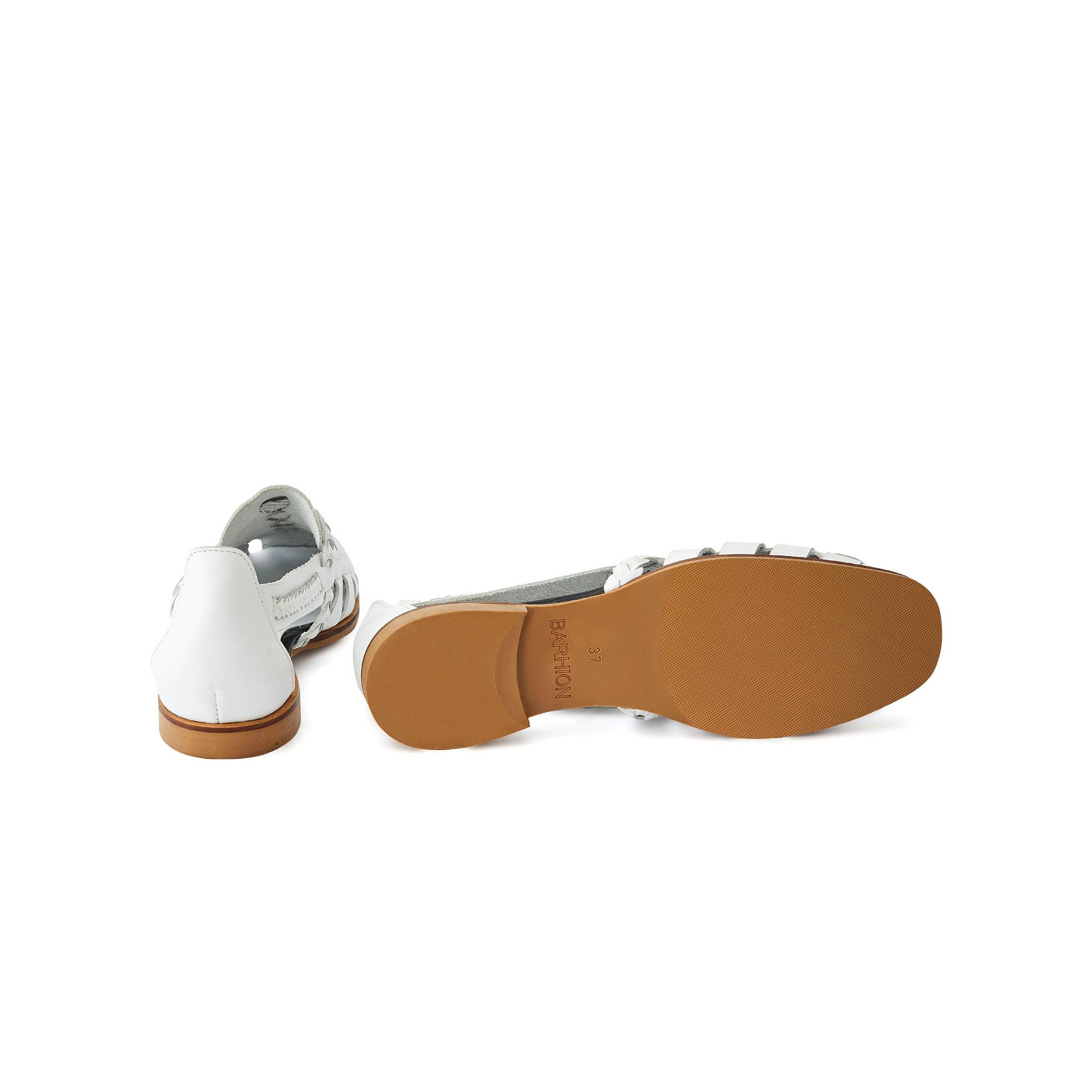Women's Calf Leather Hand Braided Handmade Flats W3007 4