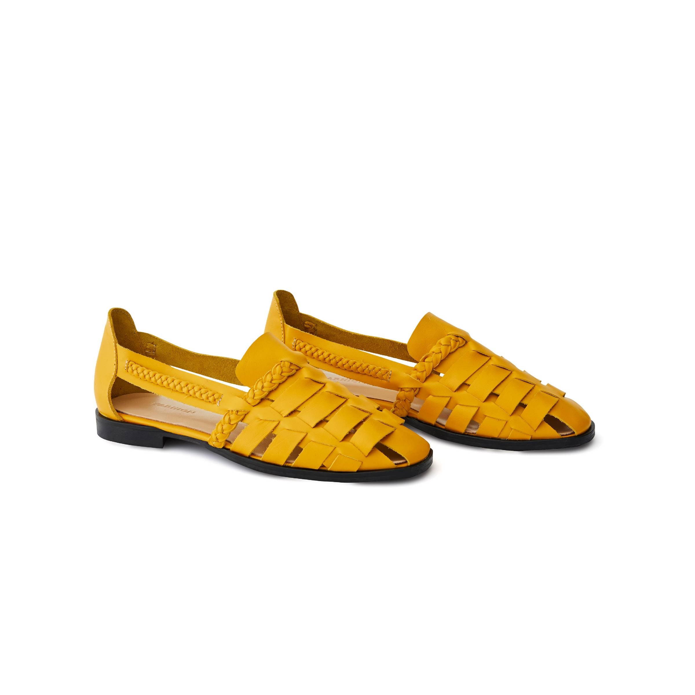 Women's Calf Leather Hand Braided Handmade Flats W3007 21