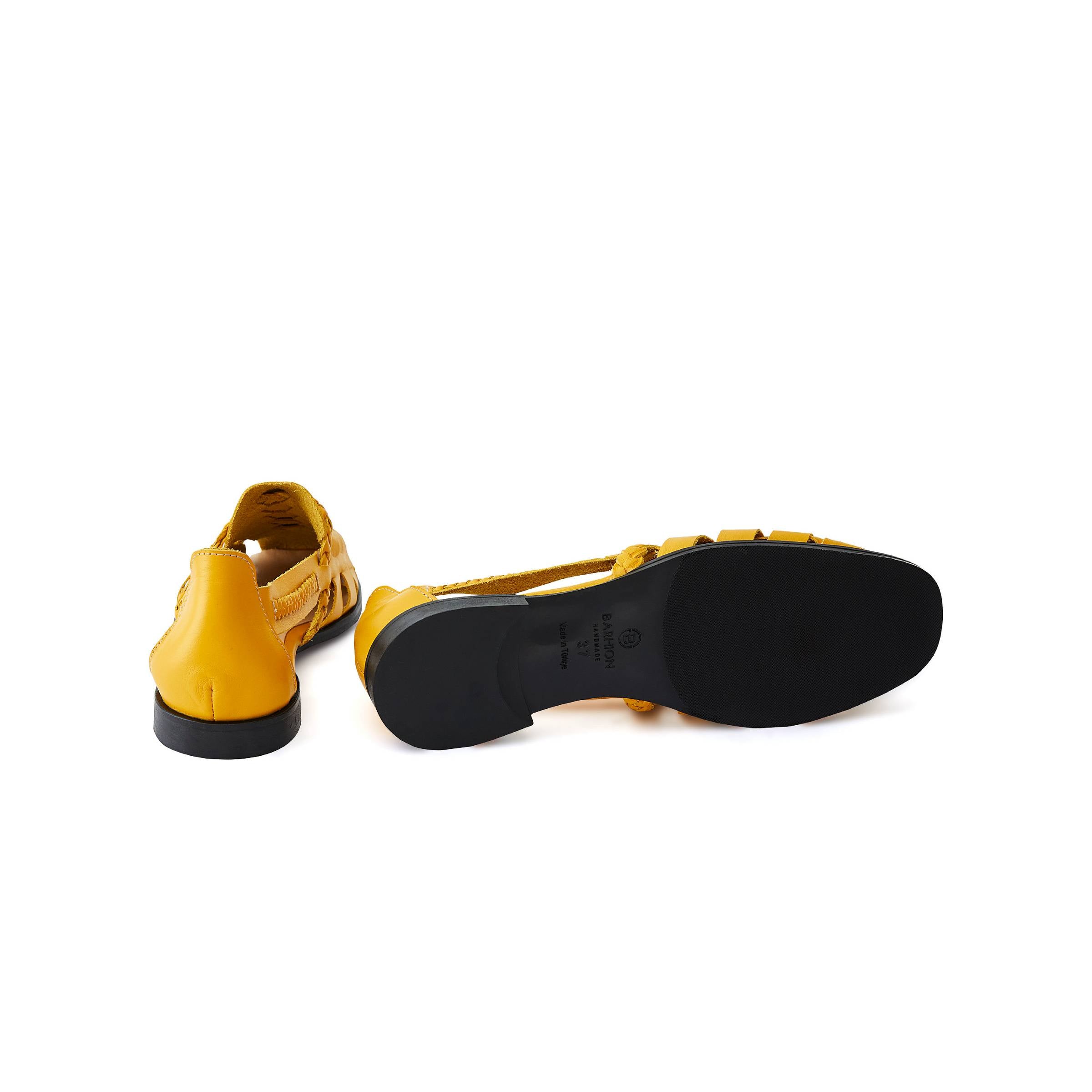 Women's Calf Leather Hand Braided Handmade Flats W3007 23