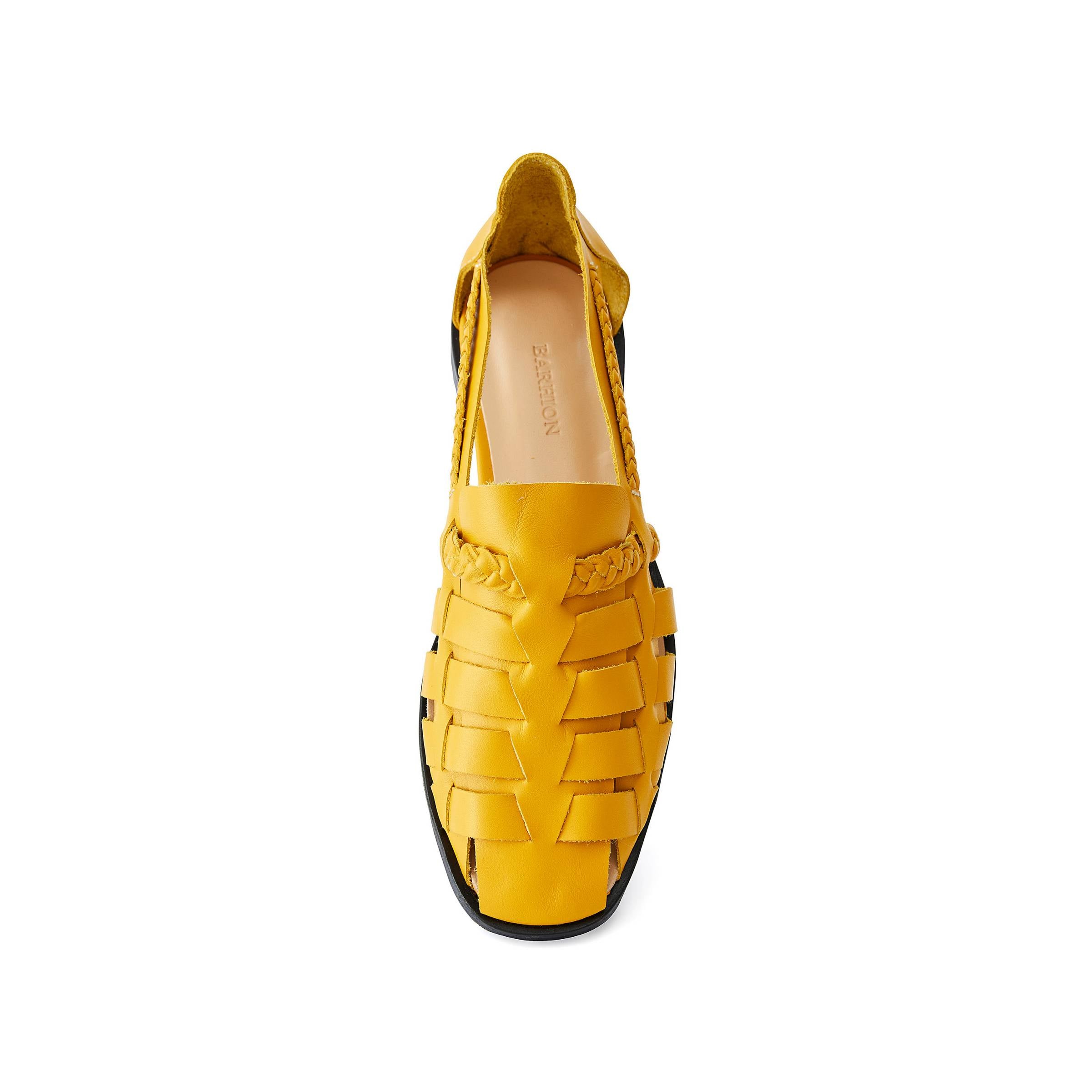 Women's Calf Leather Hand Braided Handmade Flats W3007 24