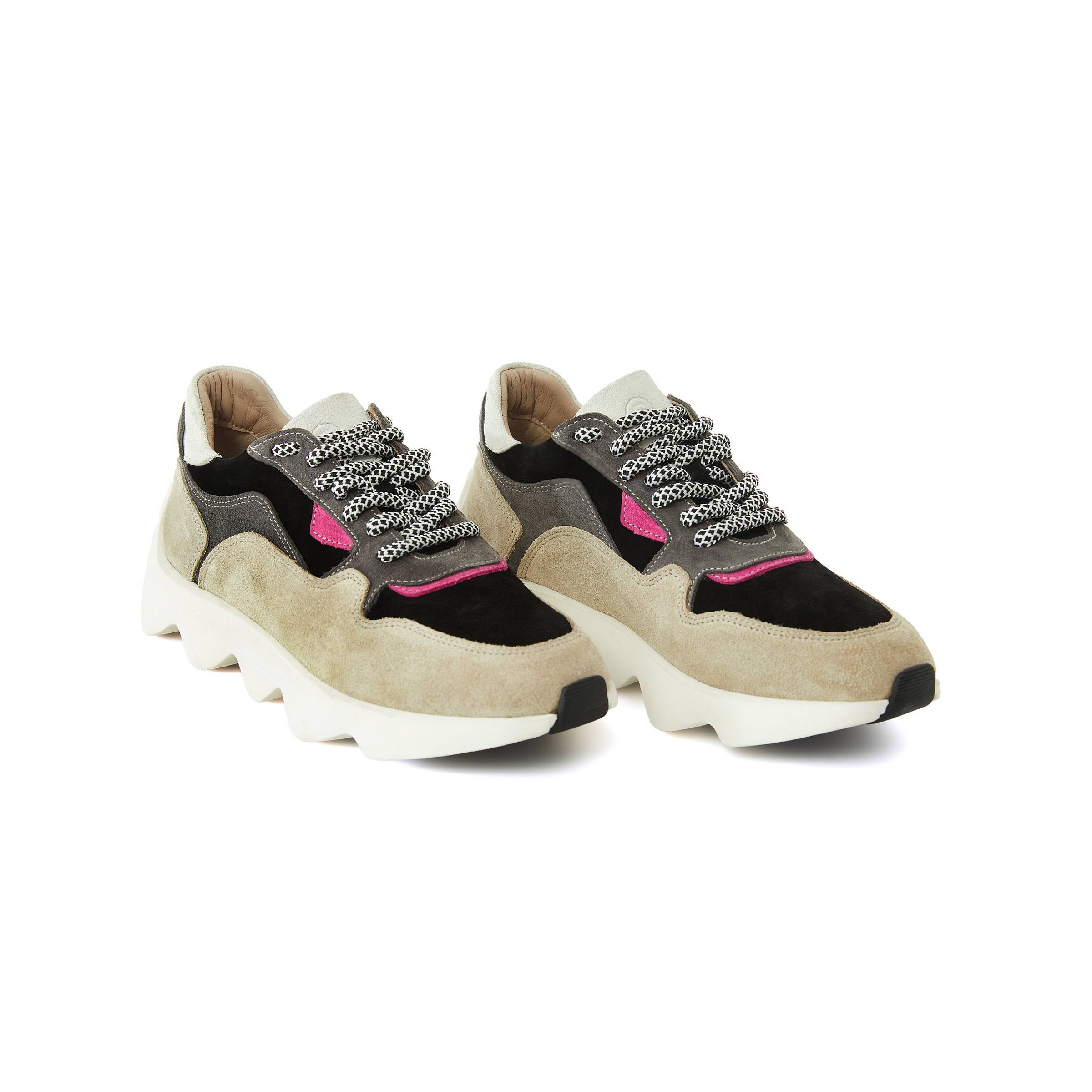 Women's Suede Calf Leather Handmade Sneakers W5000 9