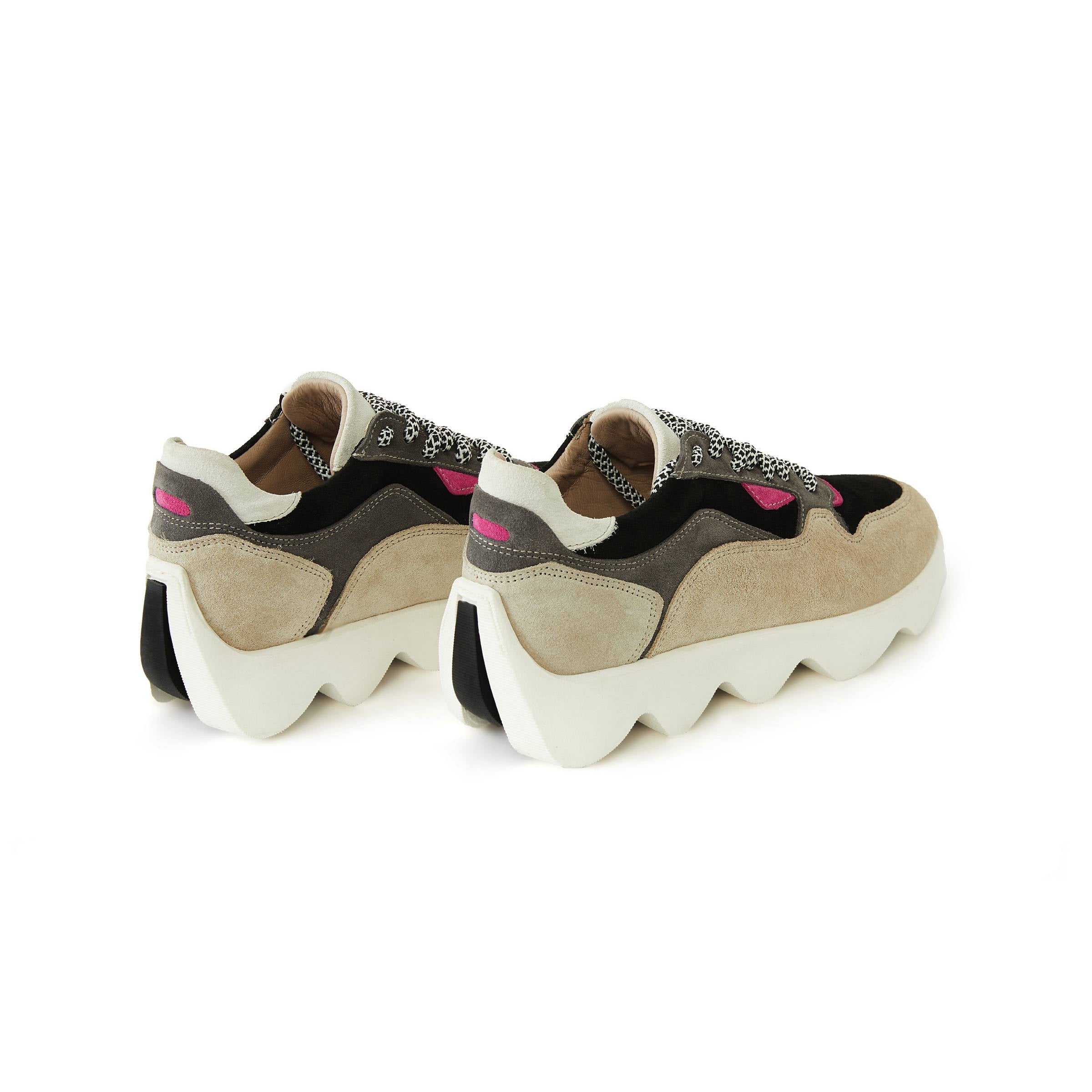 Women's Suede Calf Leather Handmade Sneakers W5000 10