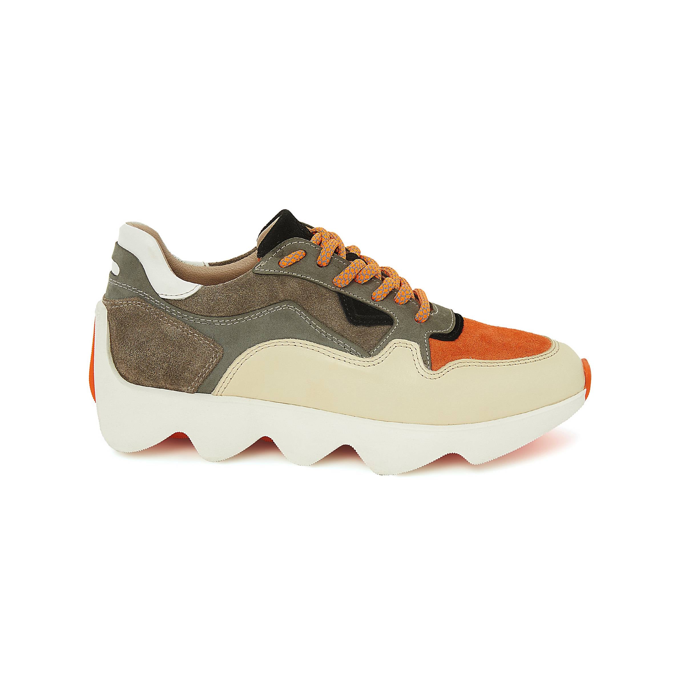 Women's Suede Calf Leather Handmade Sneakers W5000 1
