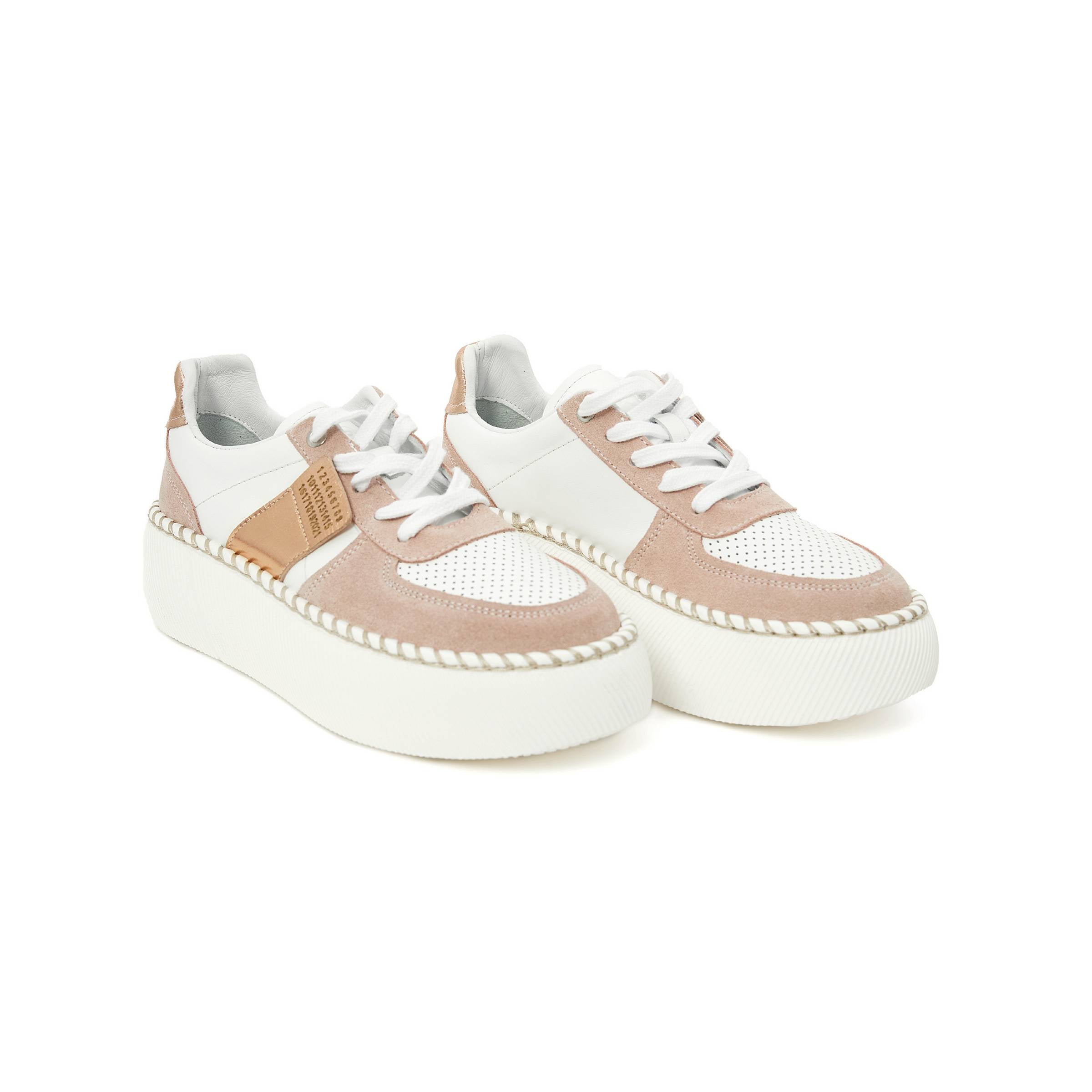 Women's Calf Leather Handmade Sneakers W5001 2