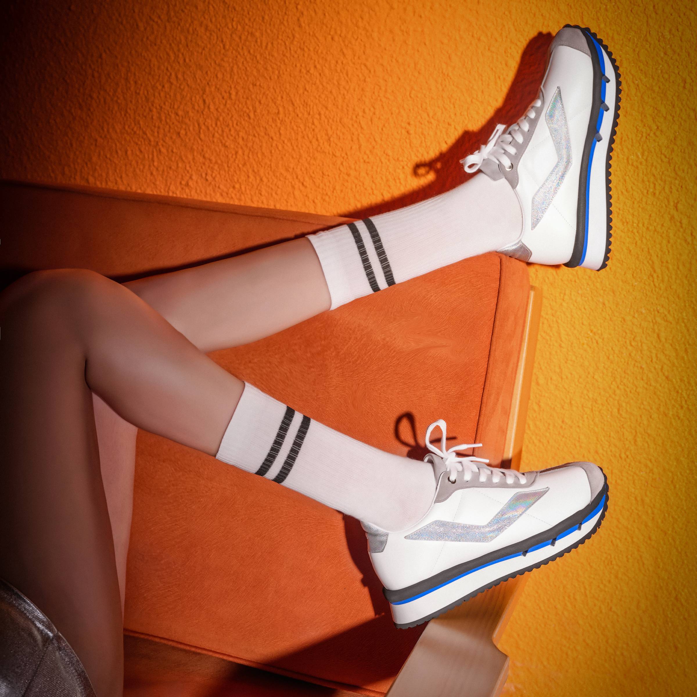 Women's Calf Leather Handmade Sneakers W5006 7