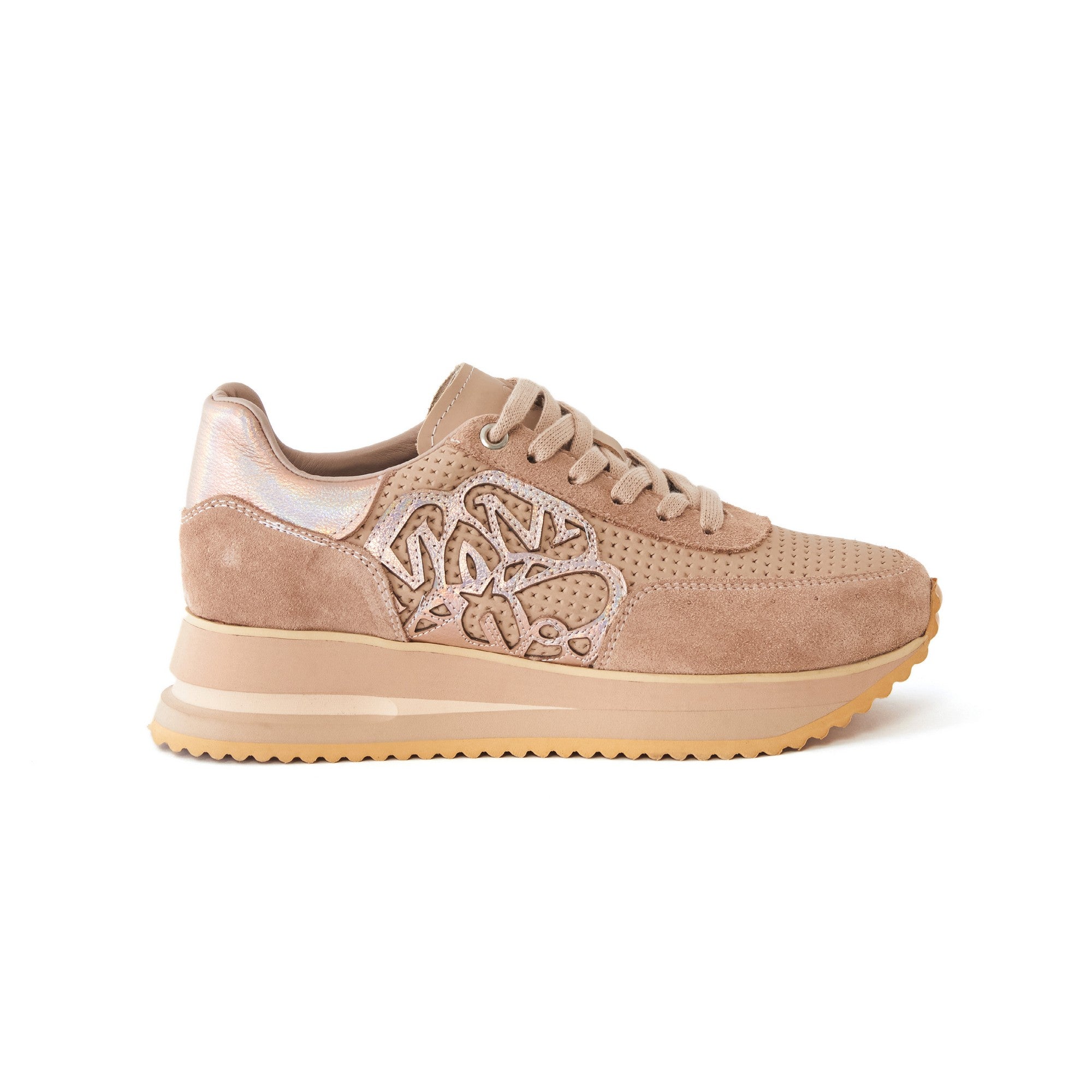 Women's Suede Calf Leather Handmade Sneakers W5013 1
