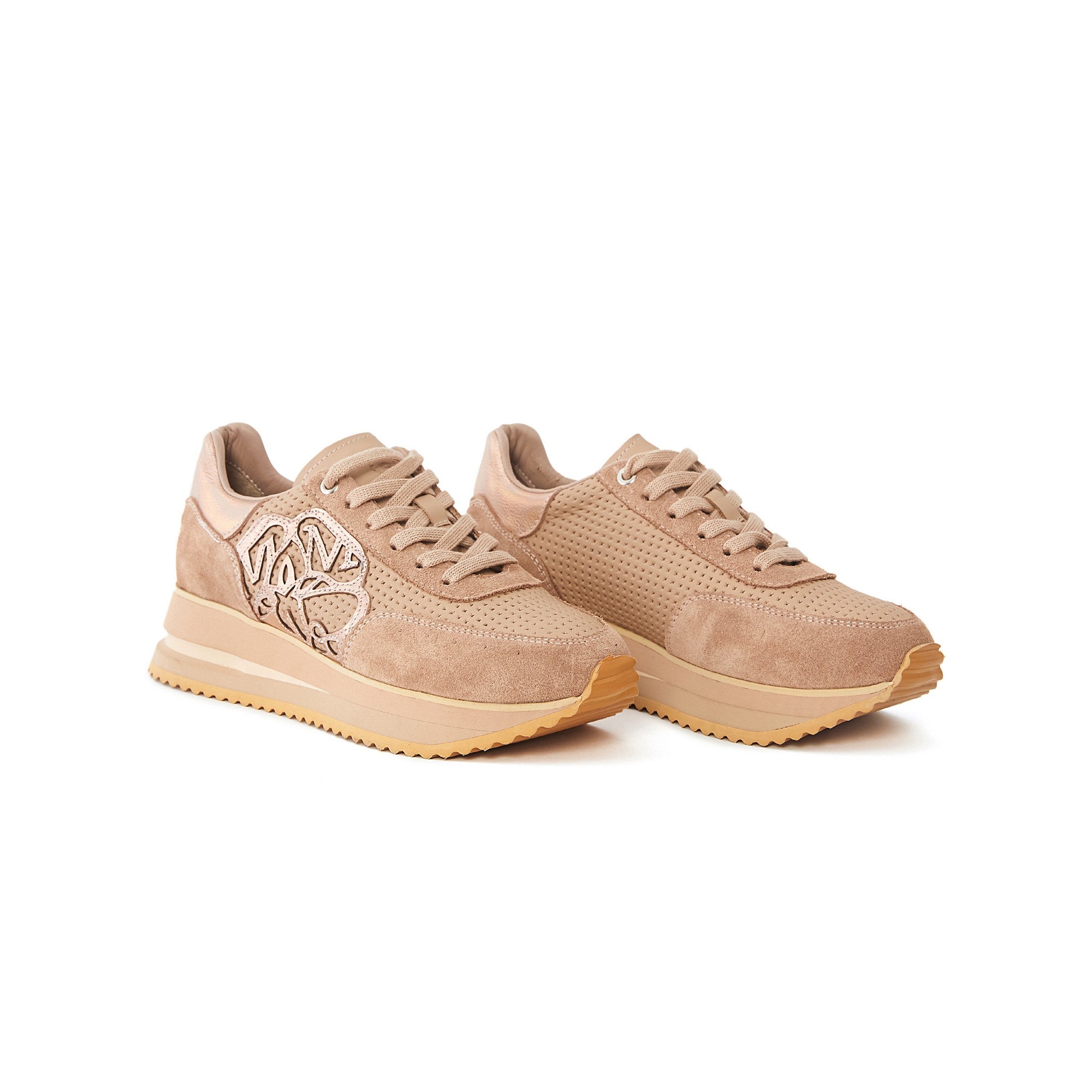 Women's Suede Calf Leather Handmade Sneakers W5013 2