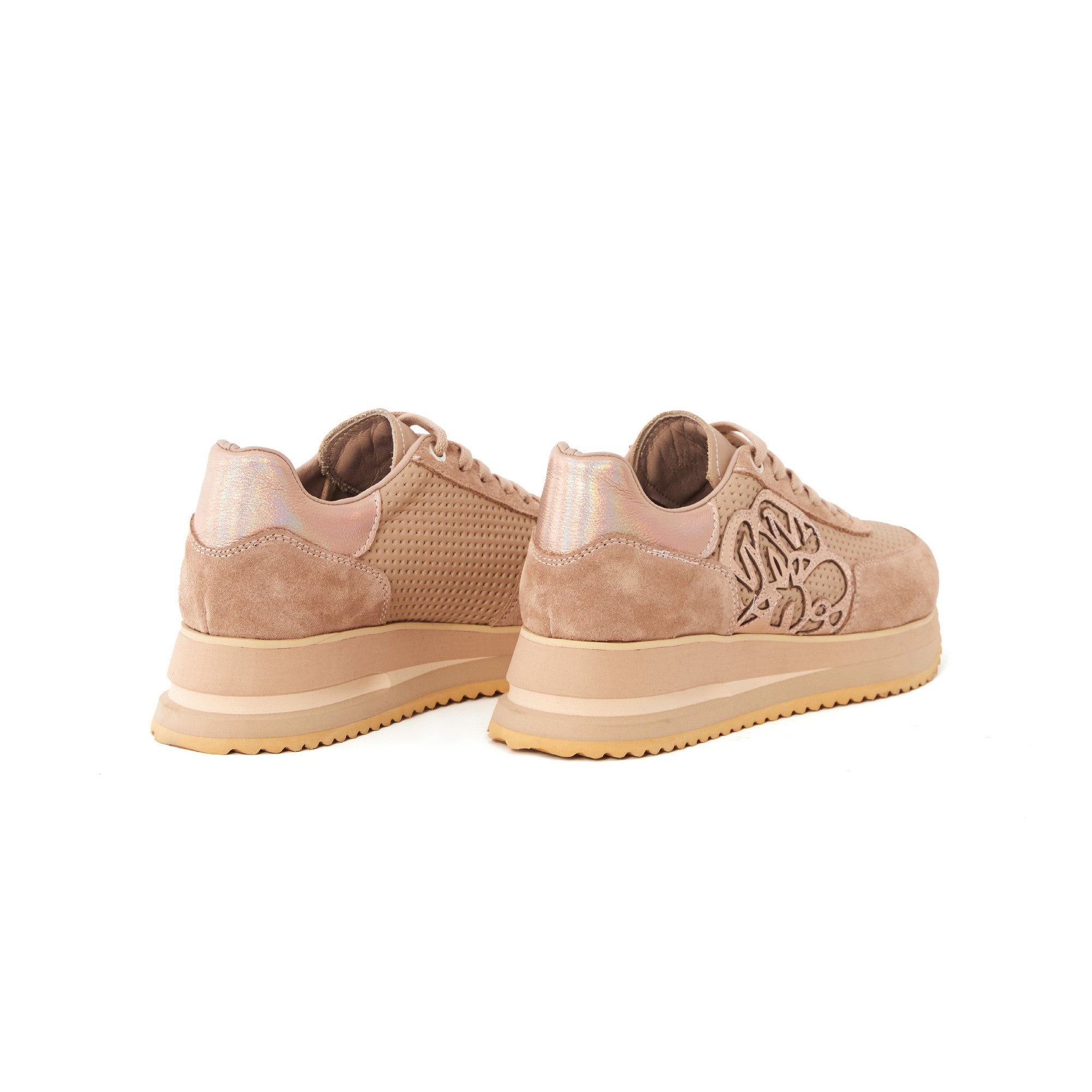 Women's Suede Calf Leather Handmade Sneakers W5013 3