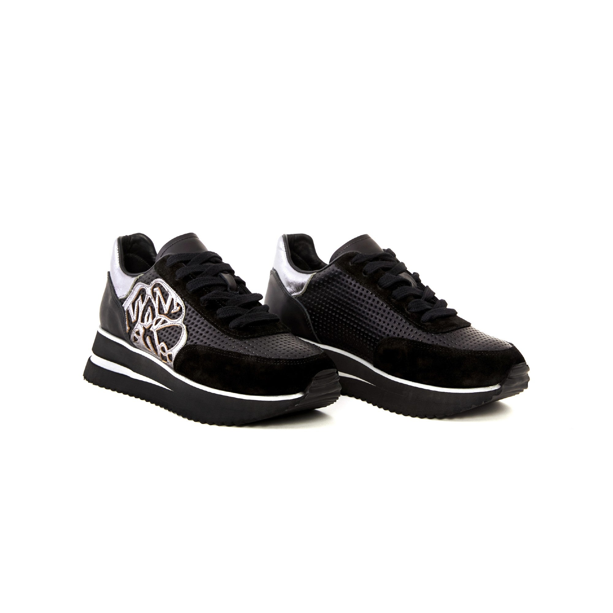 Women's Suede Calf Leather Handmade Sneakers W5013 8