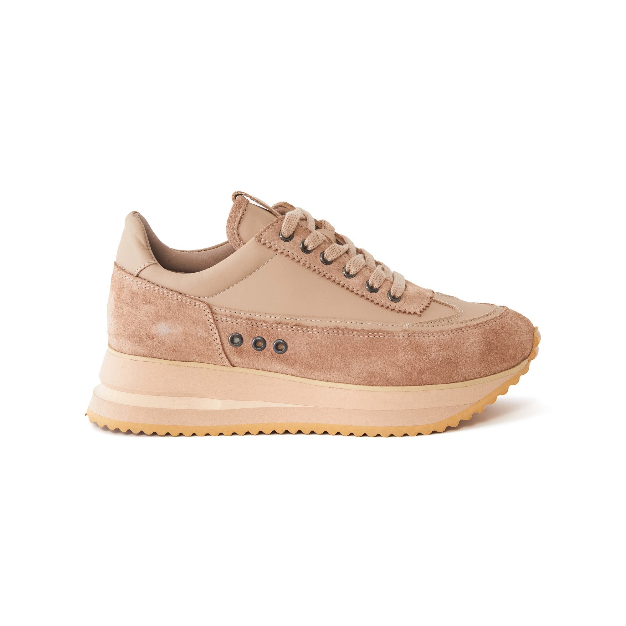 Women's Suede Calf Leather Handmade Sneakers W5014 1